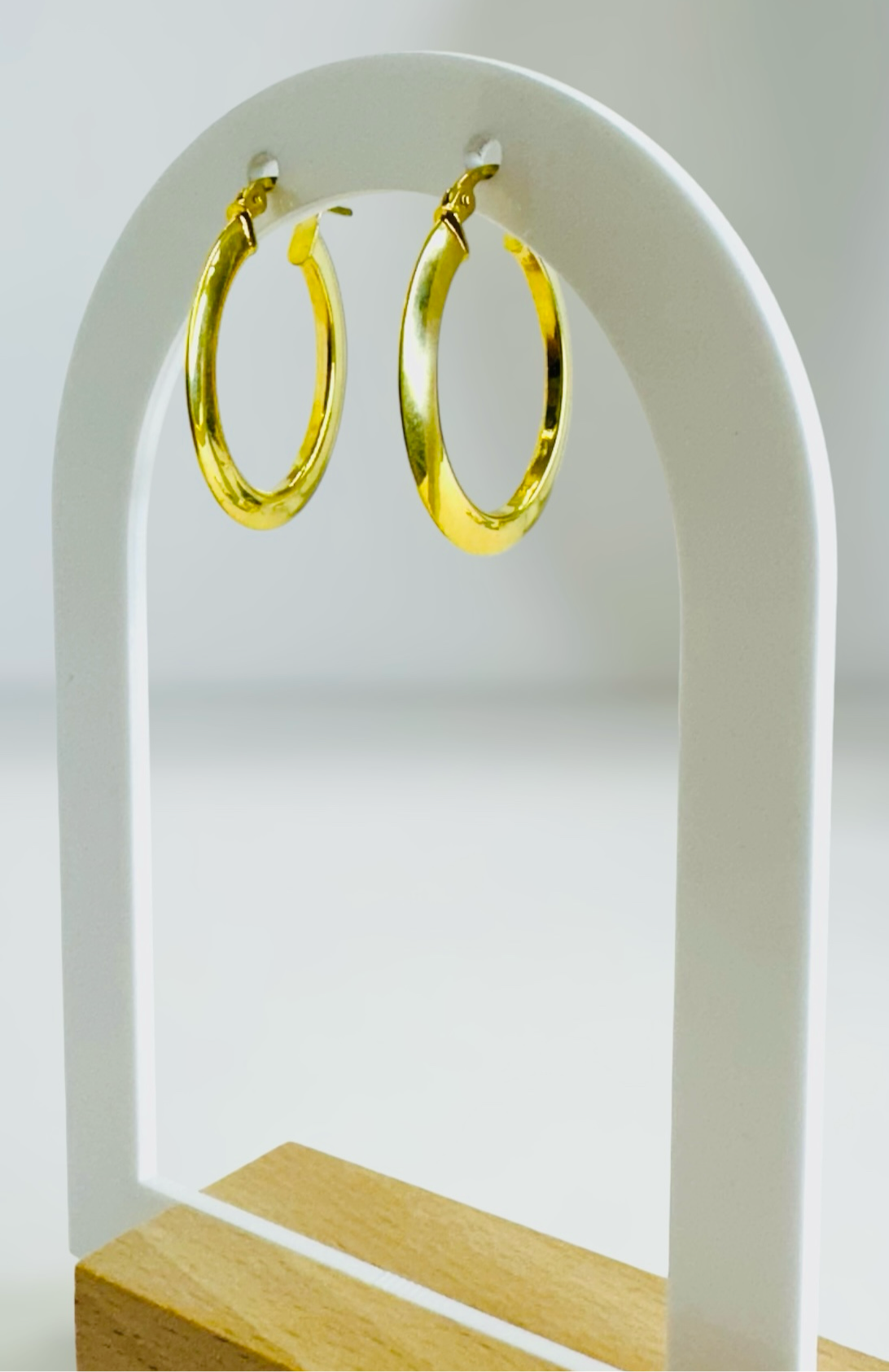 Argollas lisas ovaladas 14k