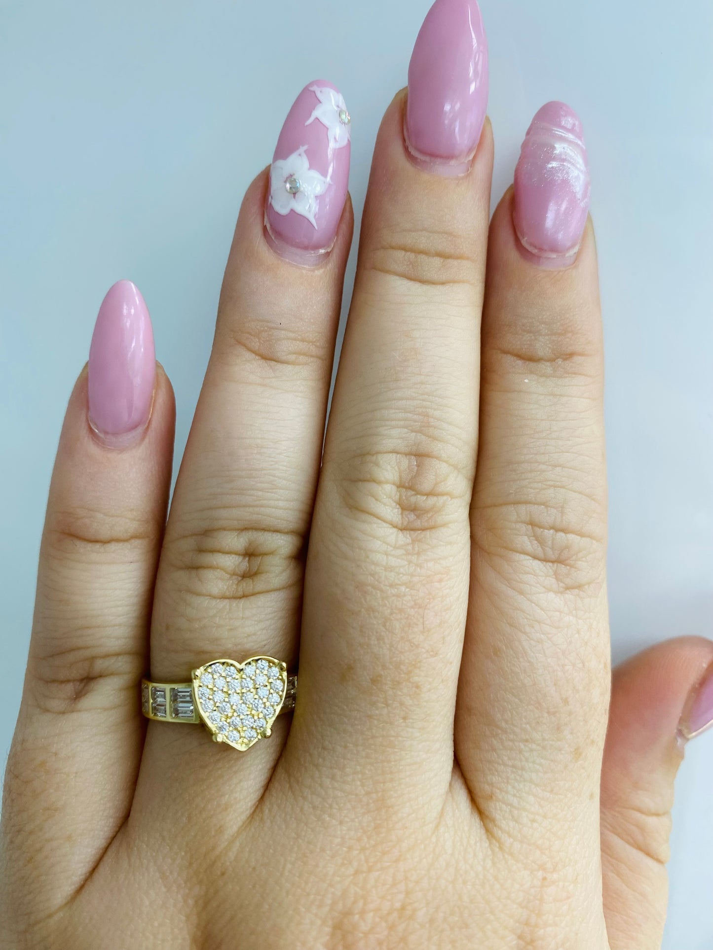 Anillo corazón 14k