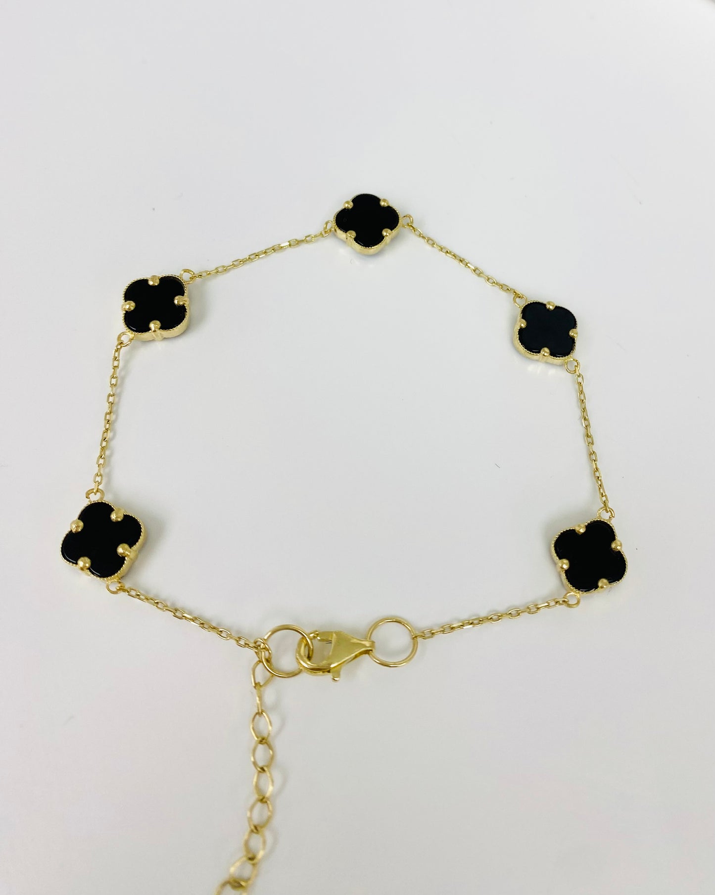 Pulsera clover de 5 flores 10 k