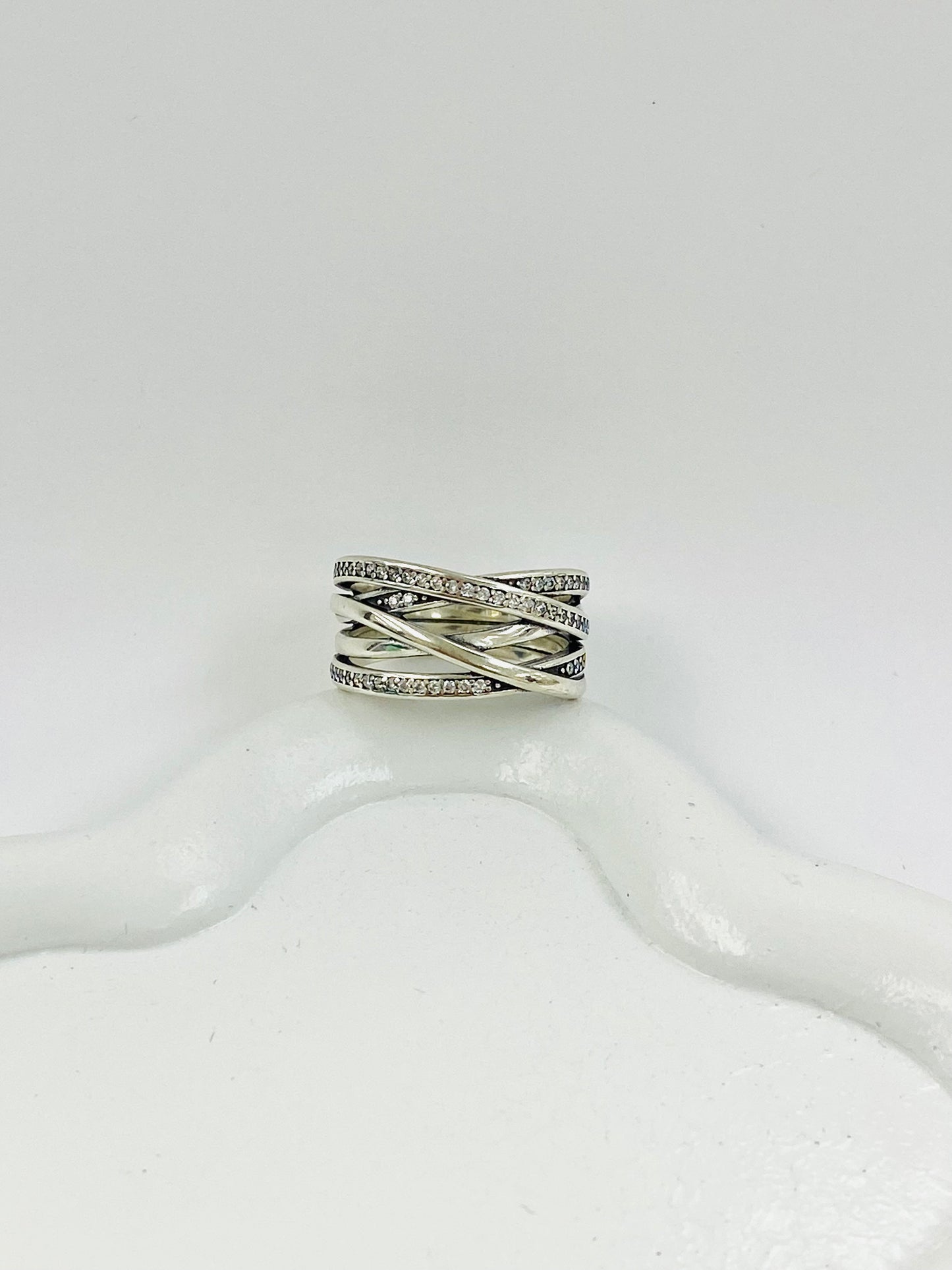 Anillo cruzado de Plata 925