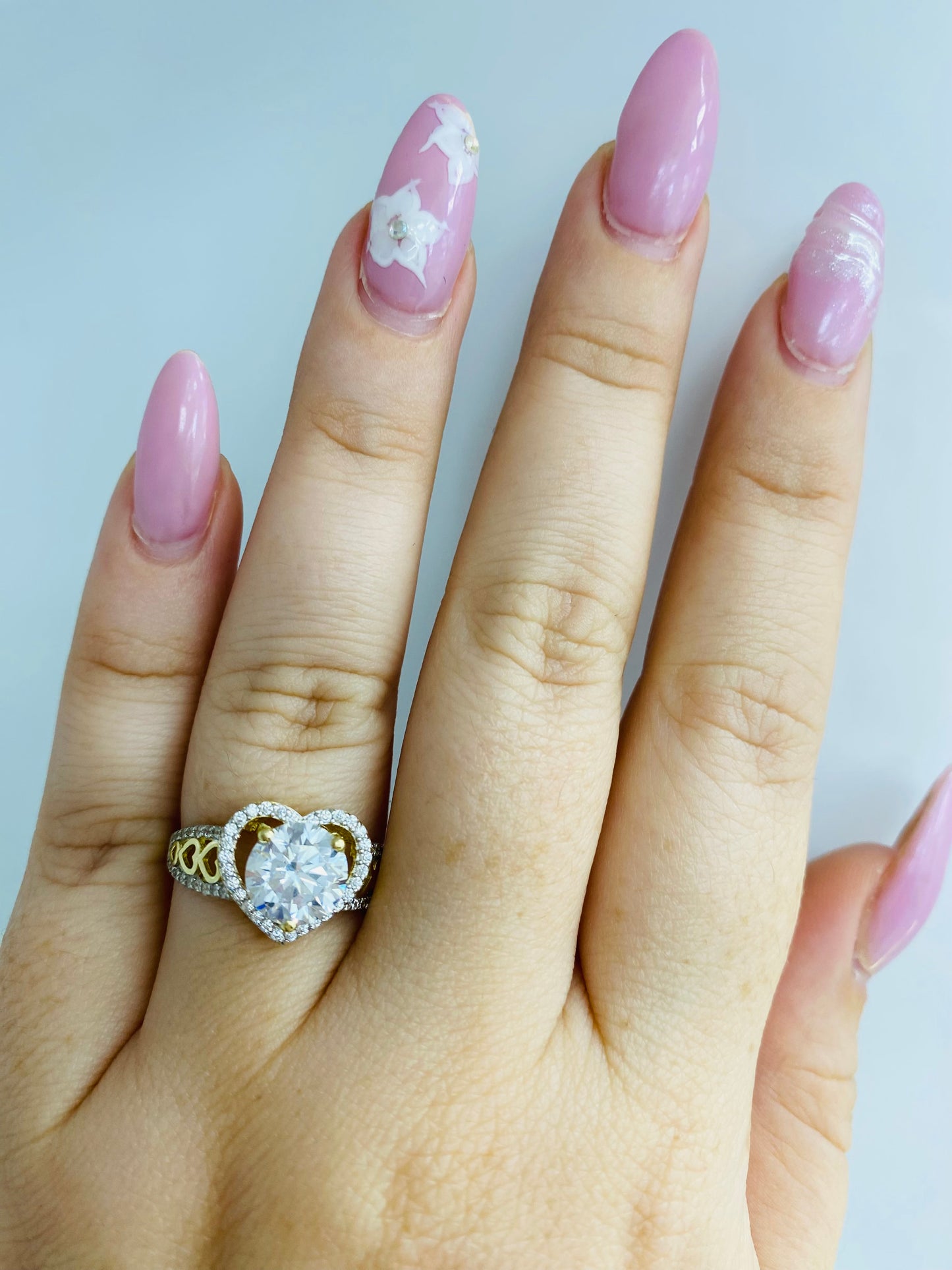 Anillo corazón 14k