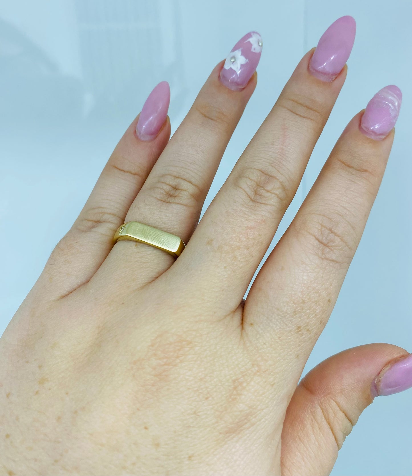 Anillo rectangular 14k