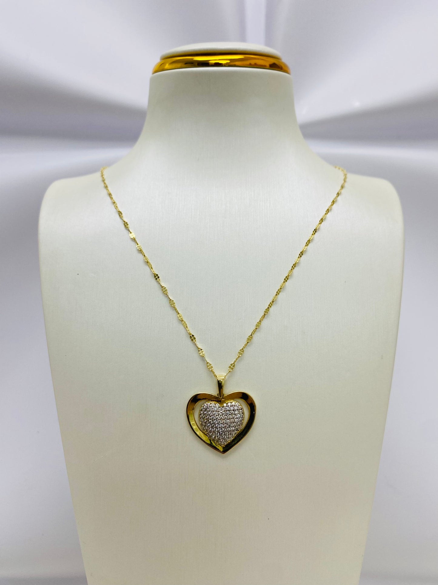 Cadena con corazon 10k