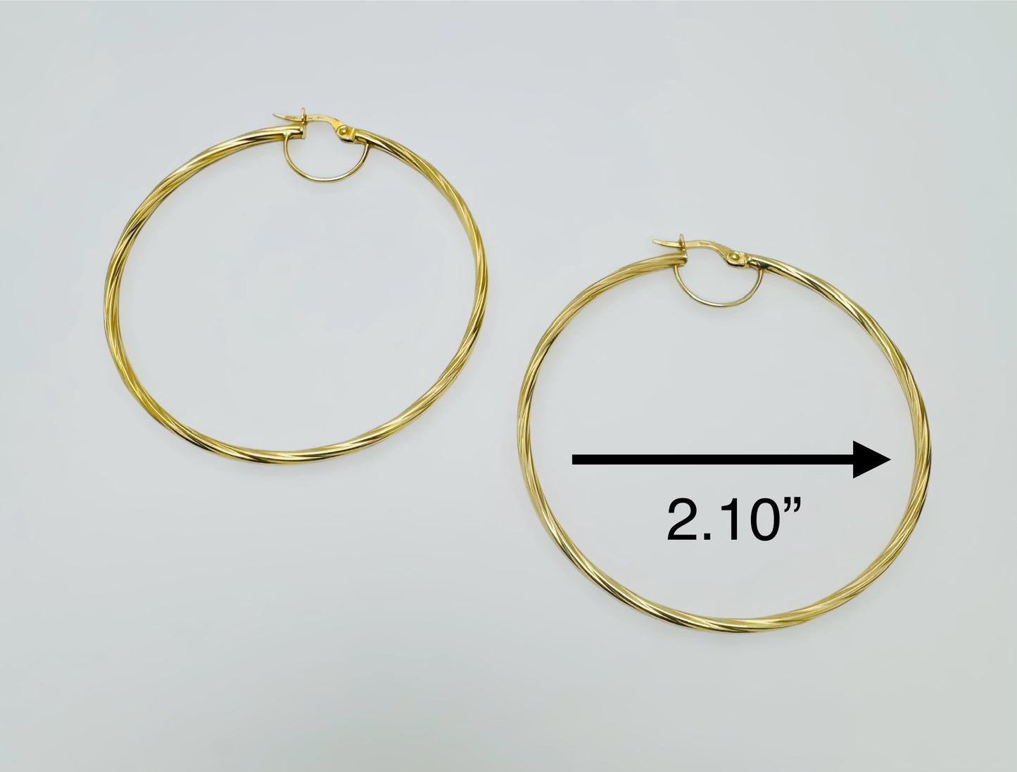 Argollas torcidas lisas grandes 3mm 10k