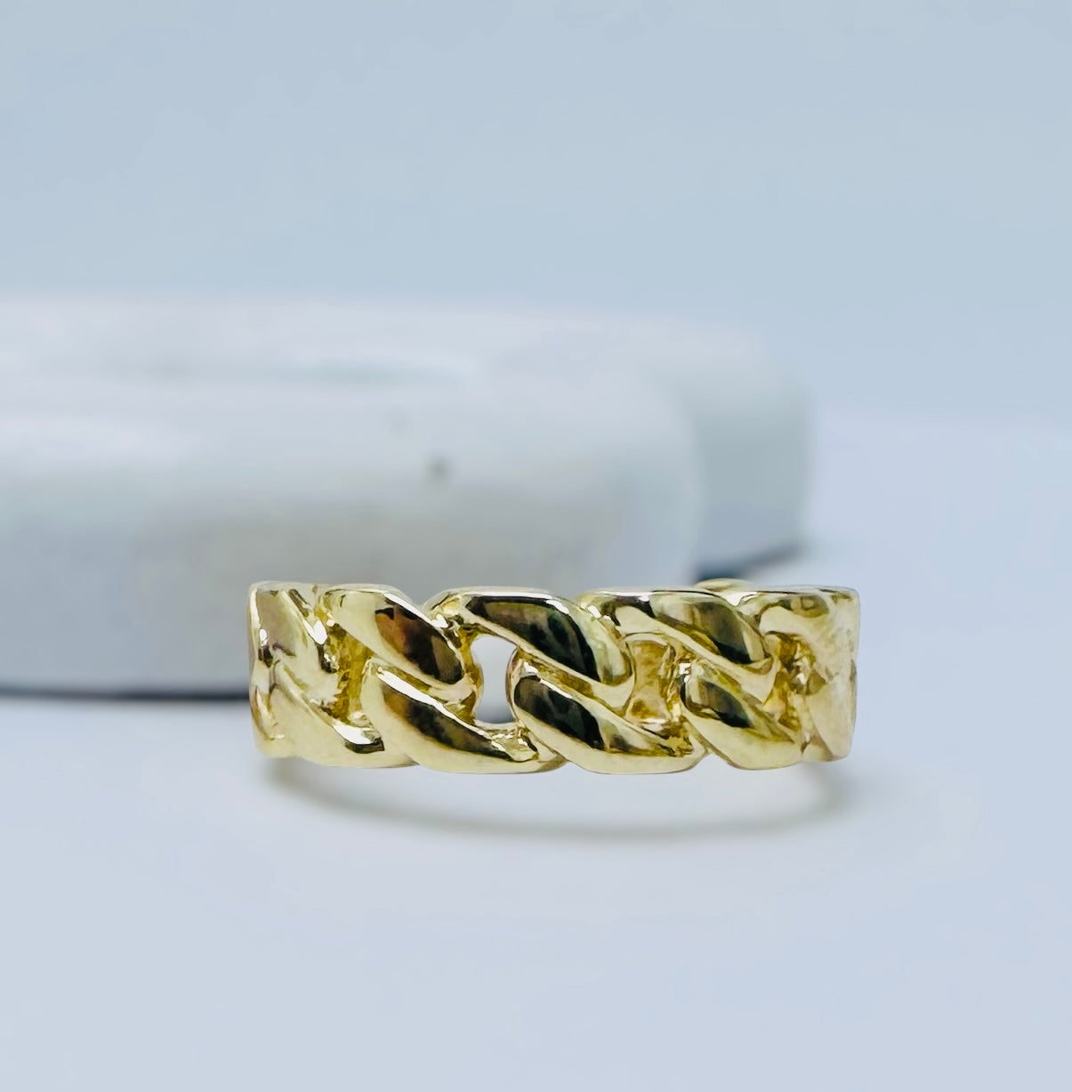 Anillo eslabón cubano 10k