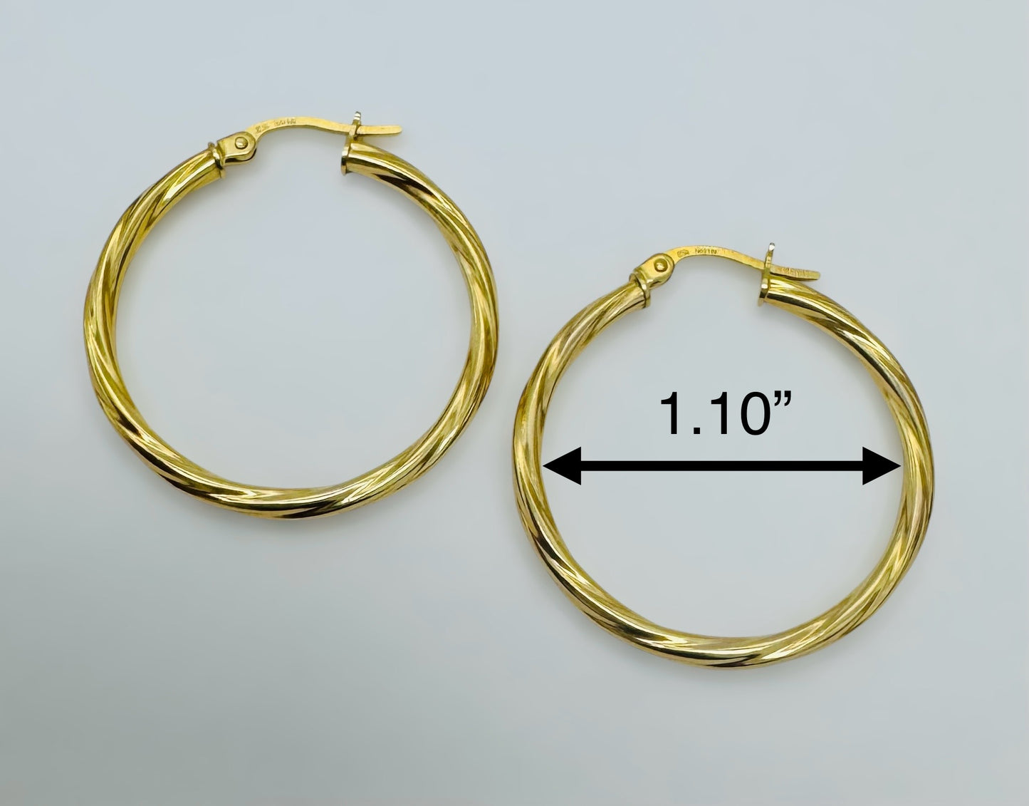 Argollas torcidas lisas 2mm 10k