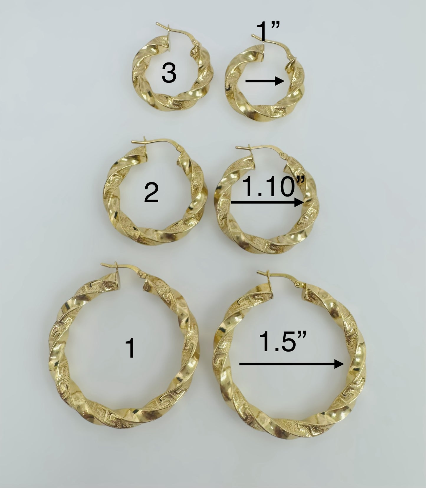 Argollas versa torcidas 4.8mm 10k