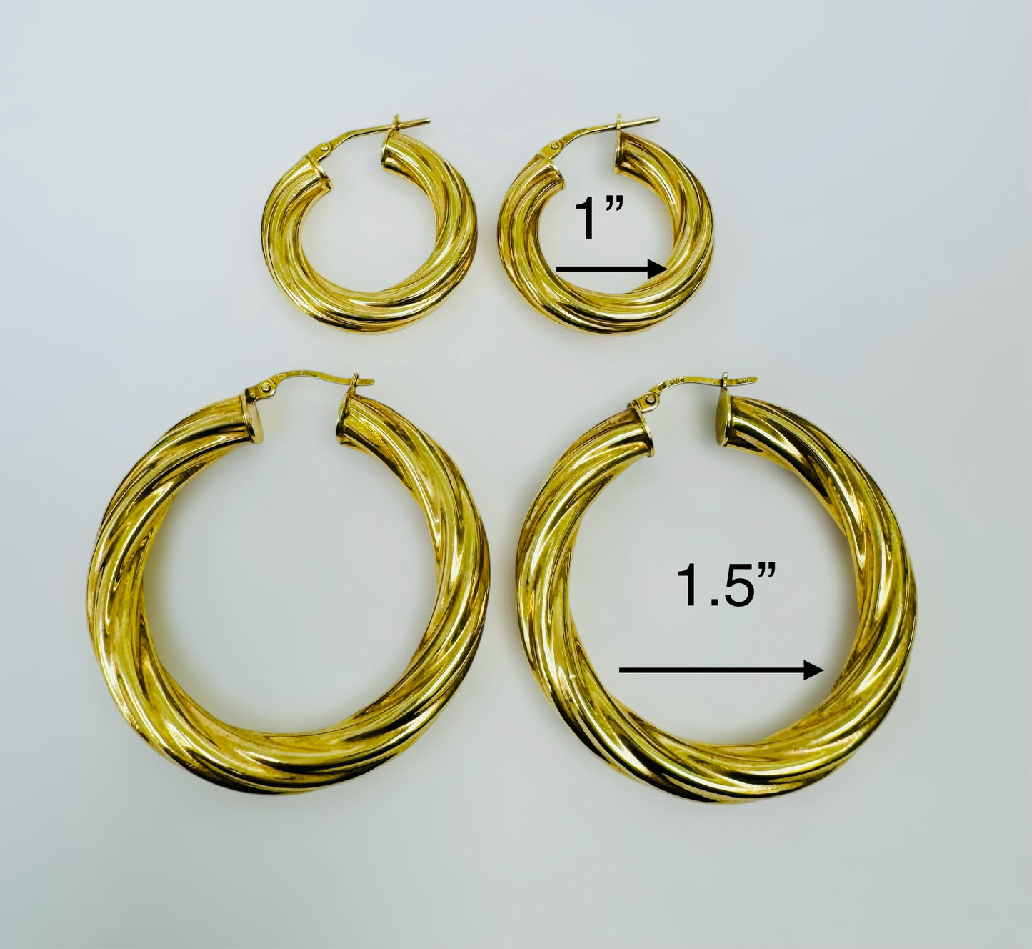 Argollas torcidas lisas 6mm 10k