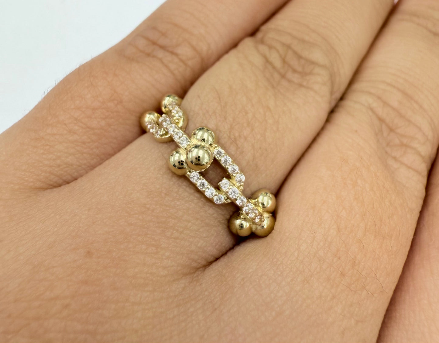 Anillo tiffy con piedras de 10k