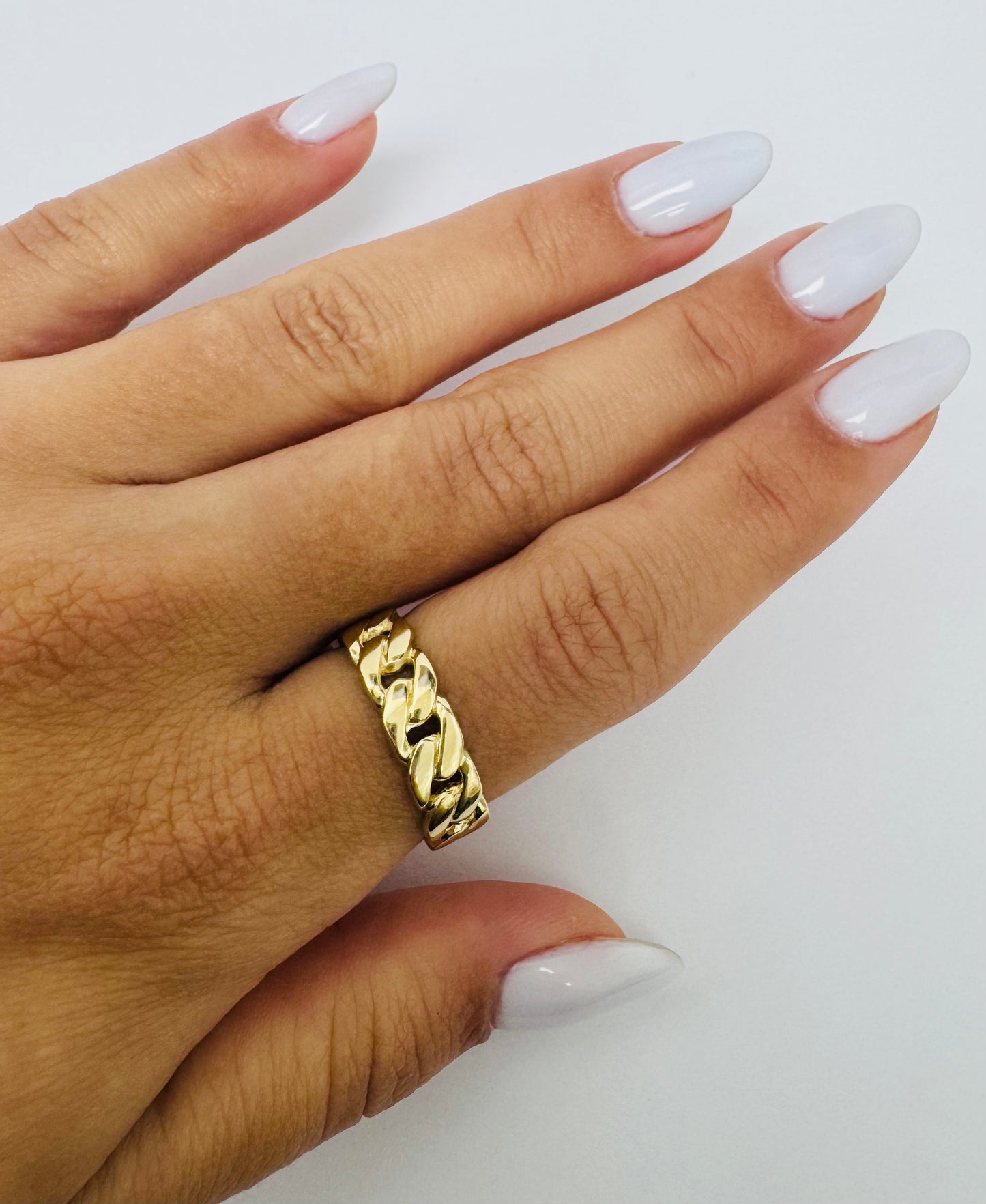 Anillo eslabón cubano 10k