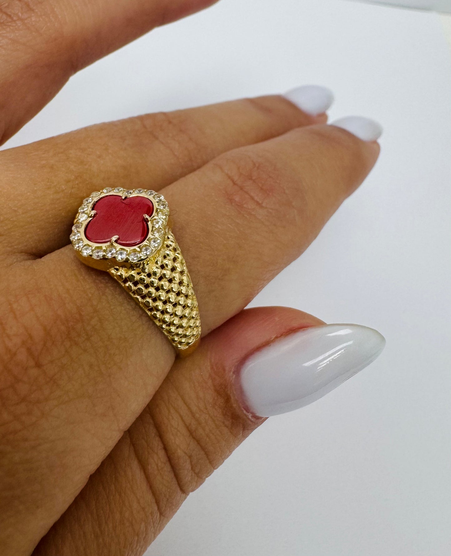 Anillo clover 14k