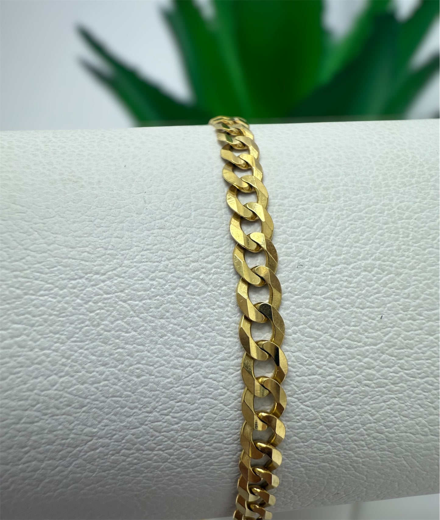 Pulsera corte brillo sólida 14k 3mm Size 8
