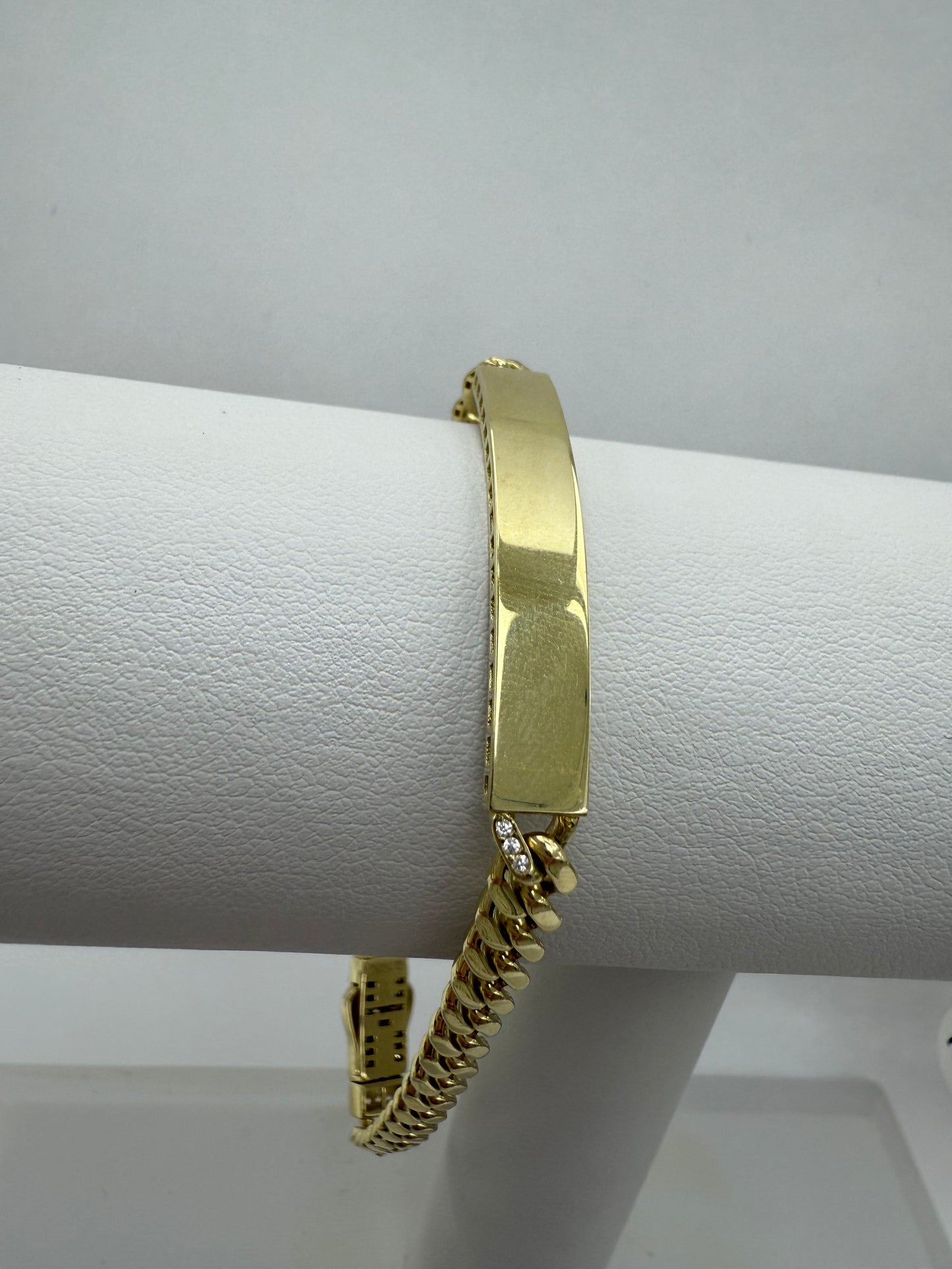 Pulsera Mónaco Con Placa 10K