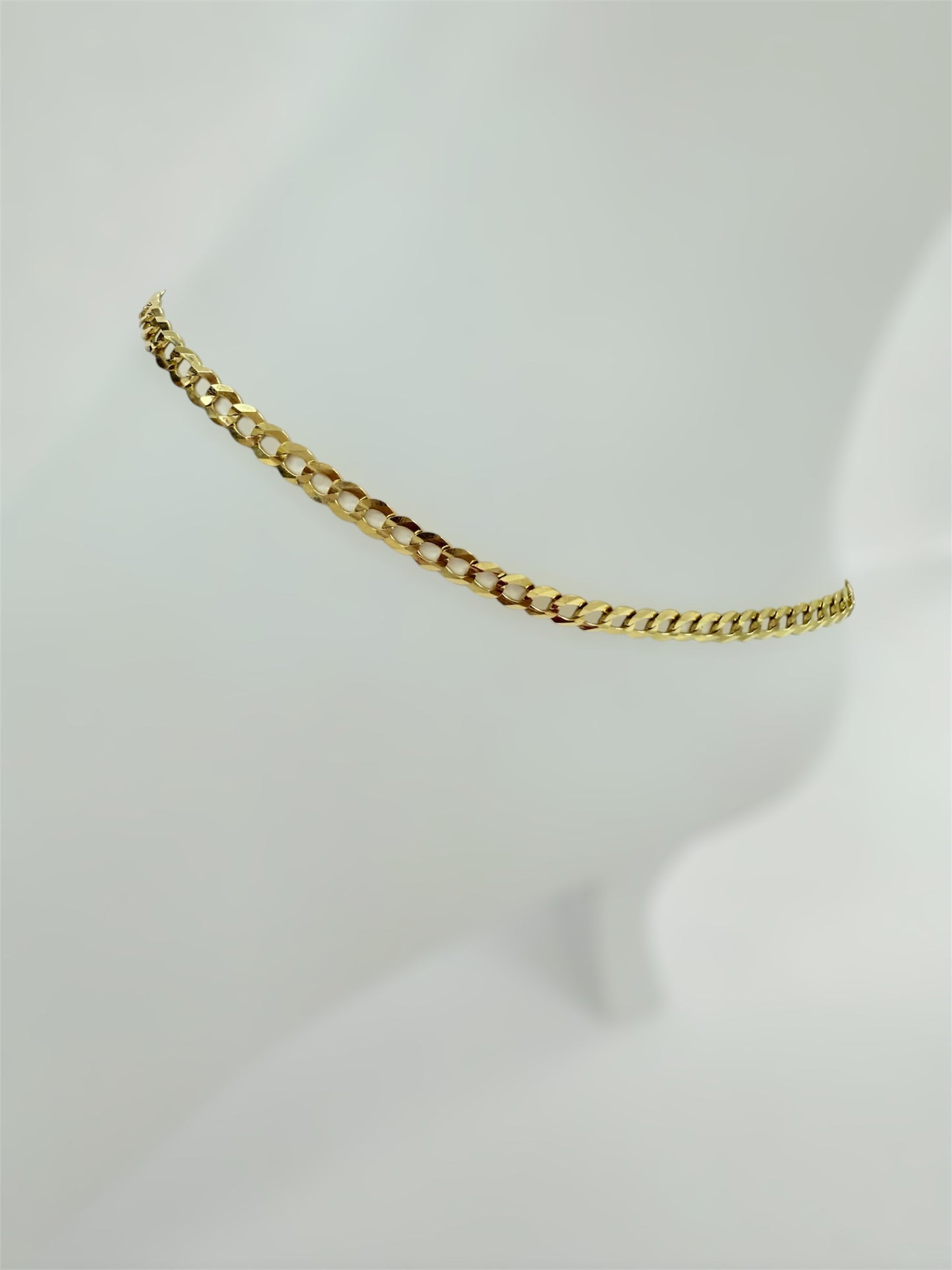 Tobillera corte brillo 14K