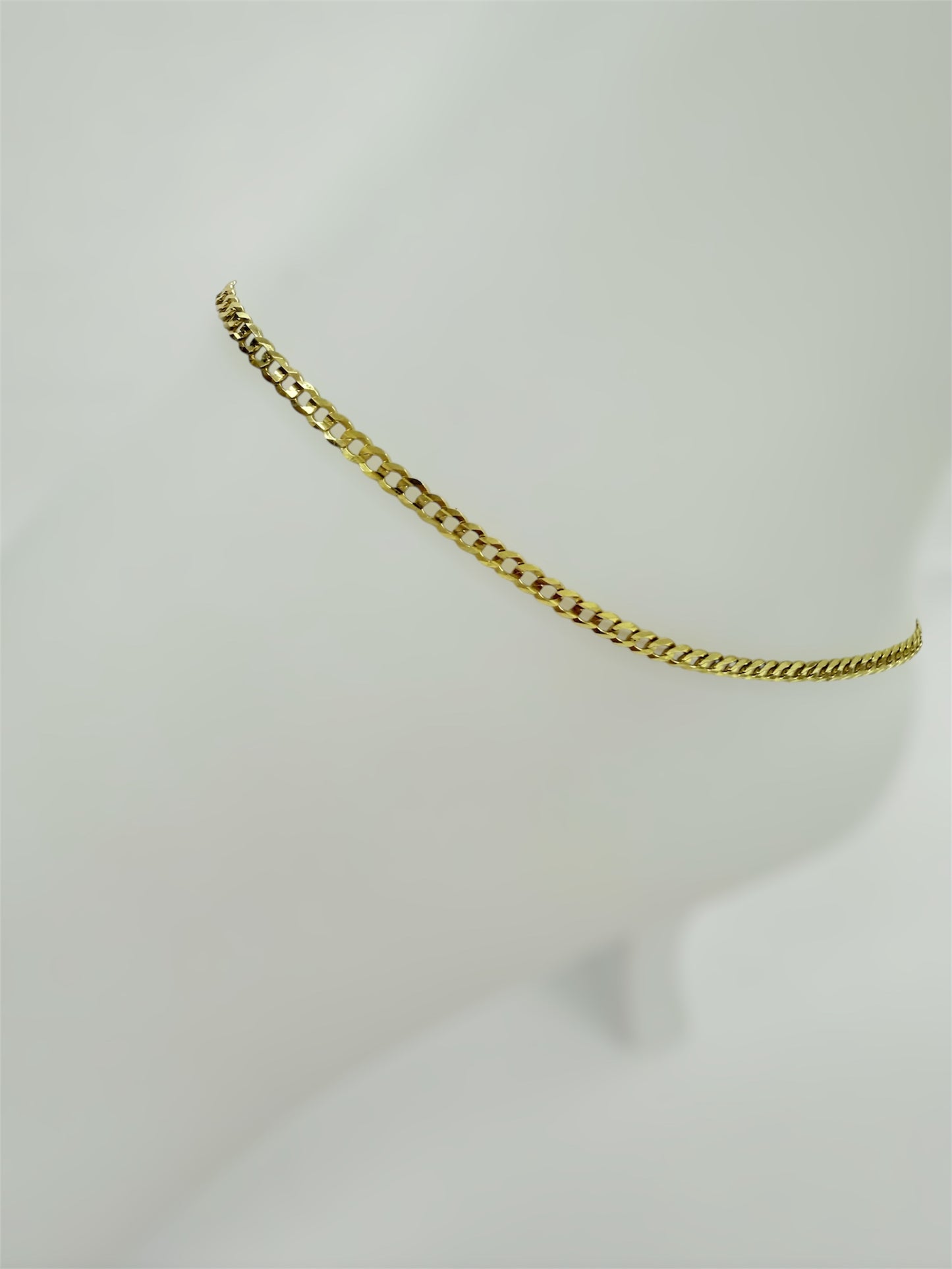 Tobillera corte brillo 14K