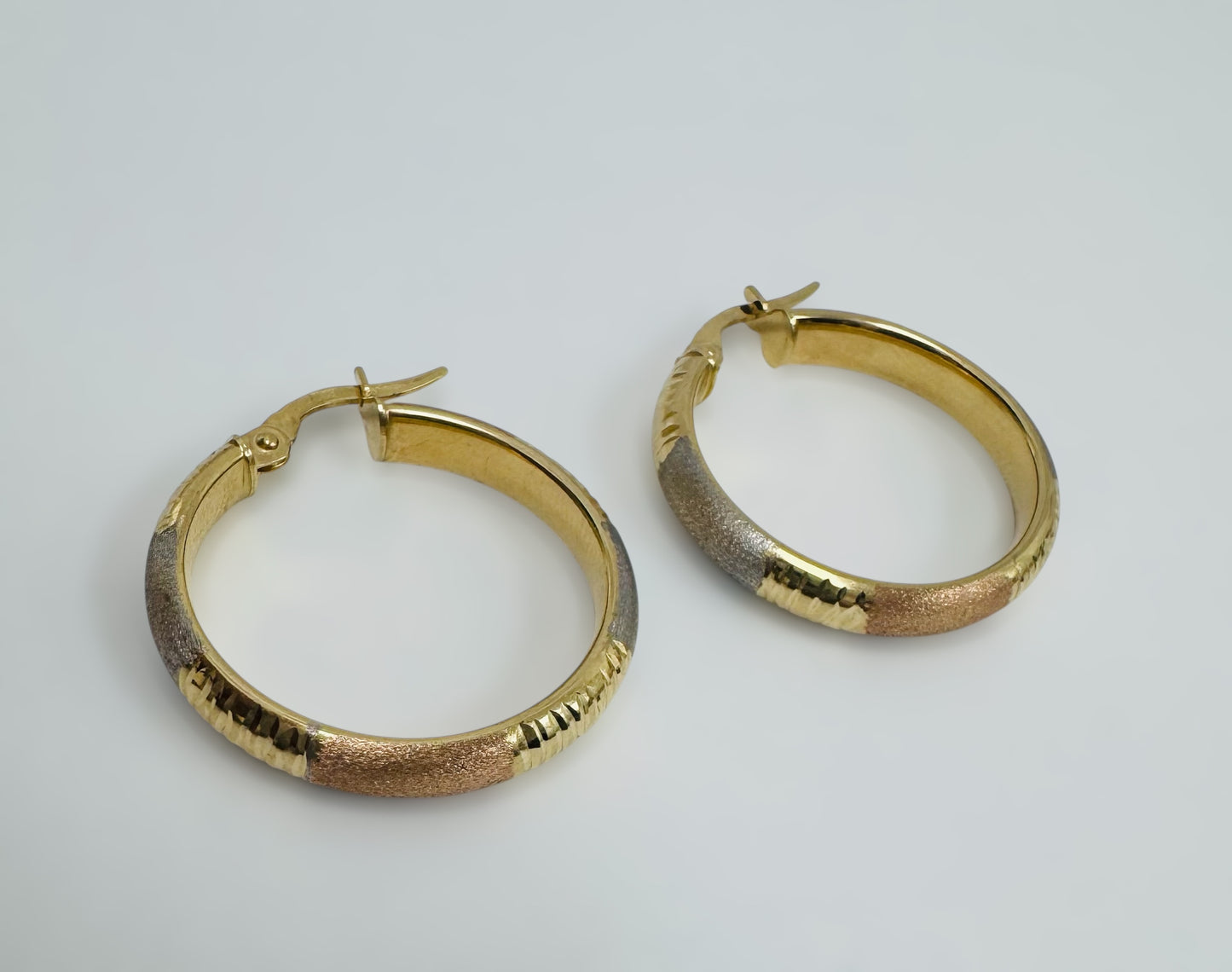 Argollas de tres oros 14k