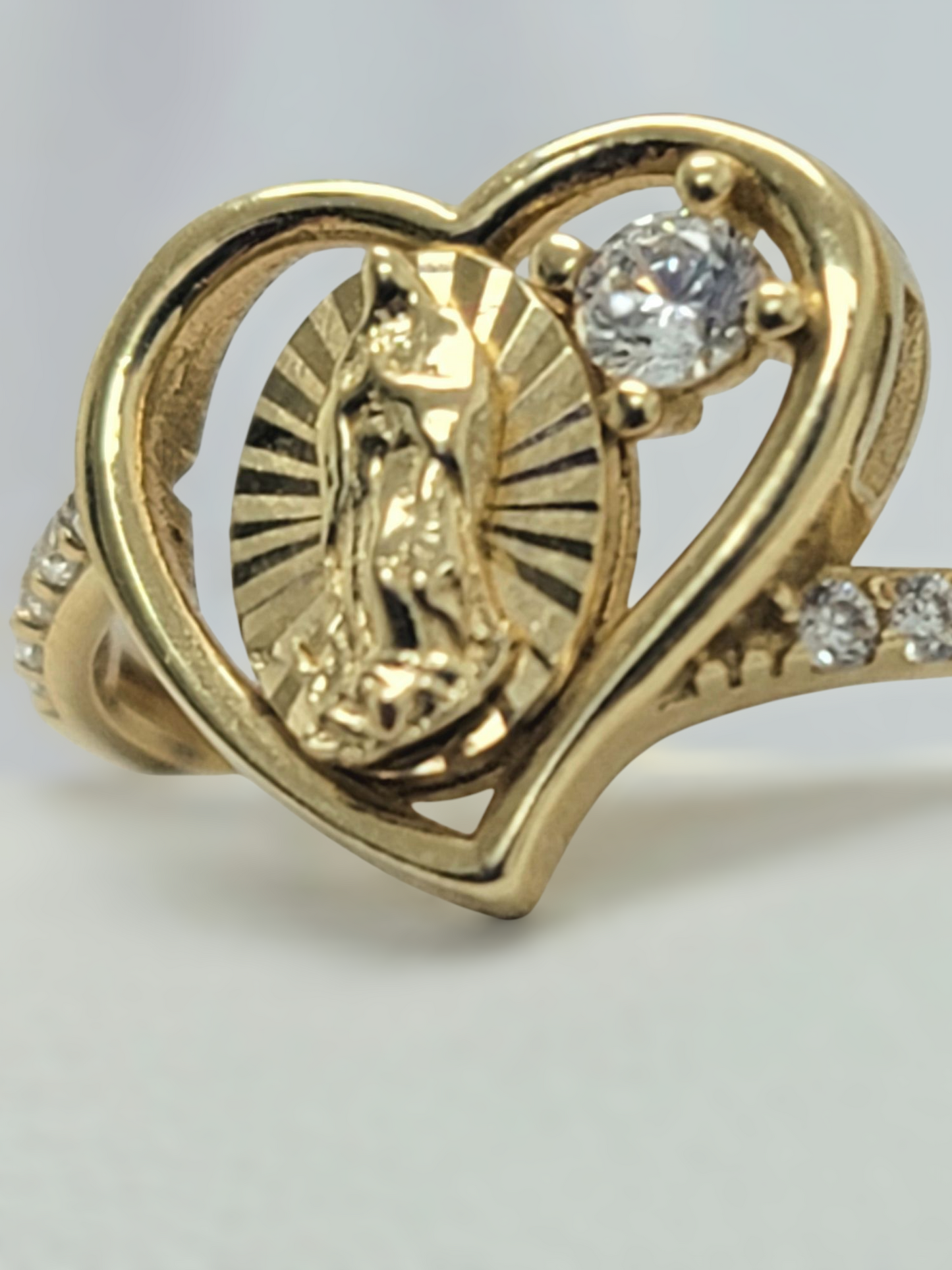 Anillo virgen de Guadalupe 14k