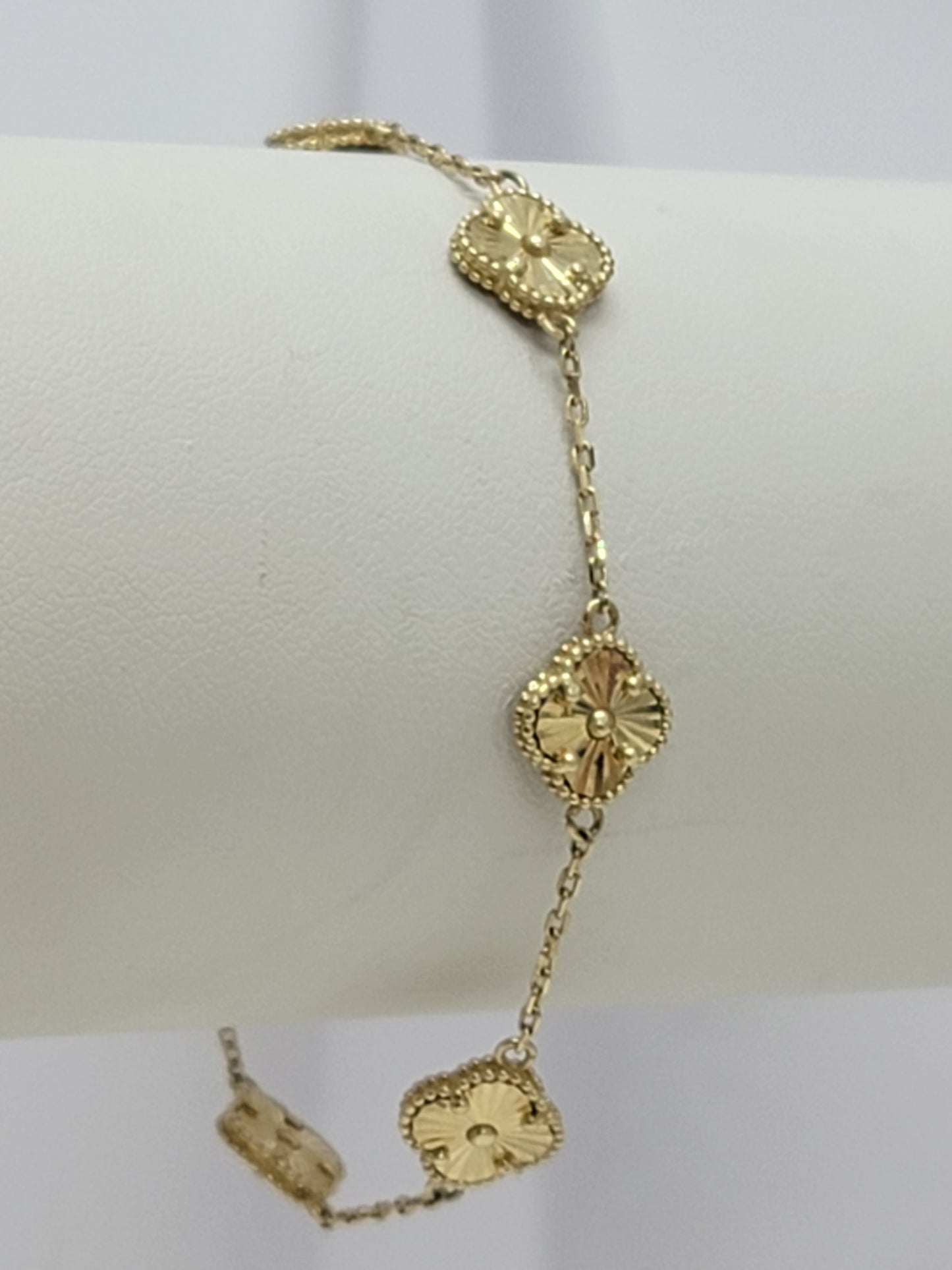 Pulsera clover 5 flores 14k