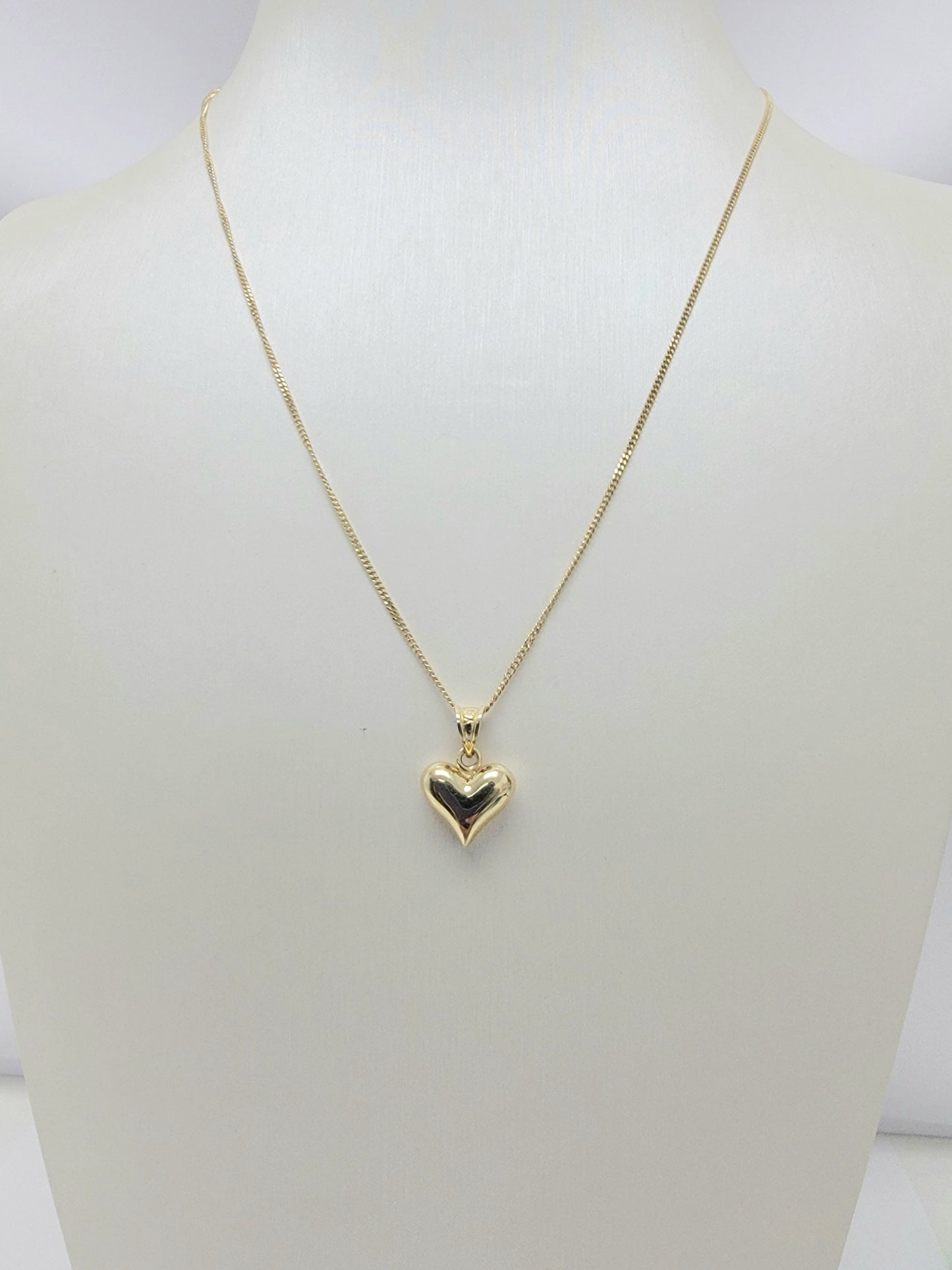 Cadena solida de corazon 14K