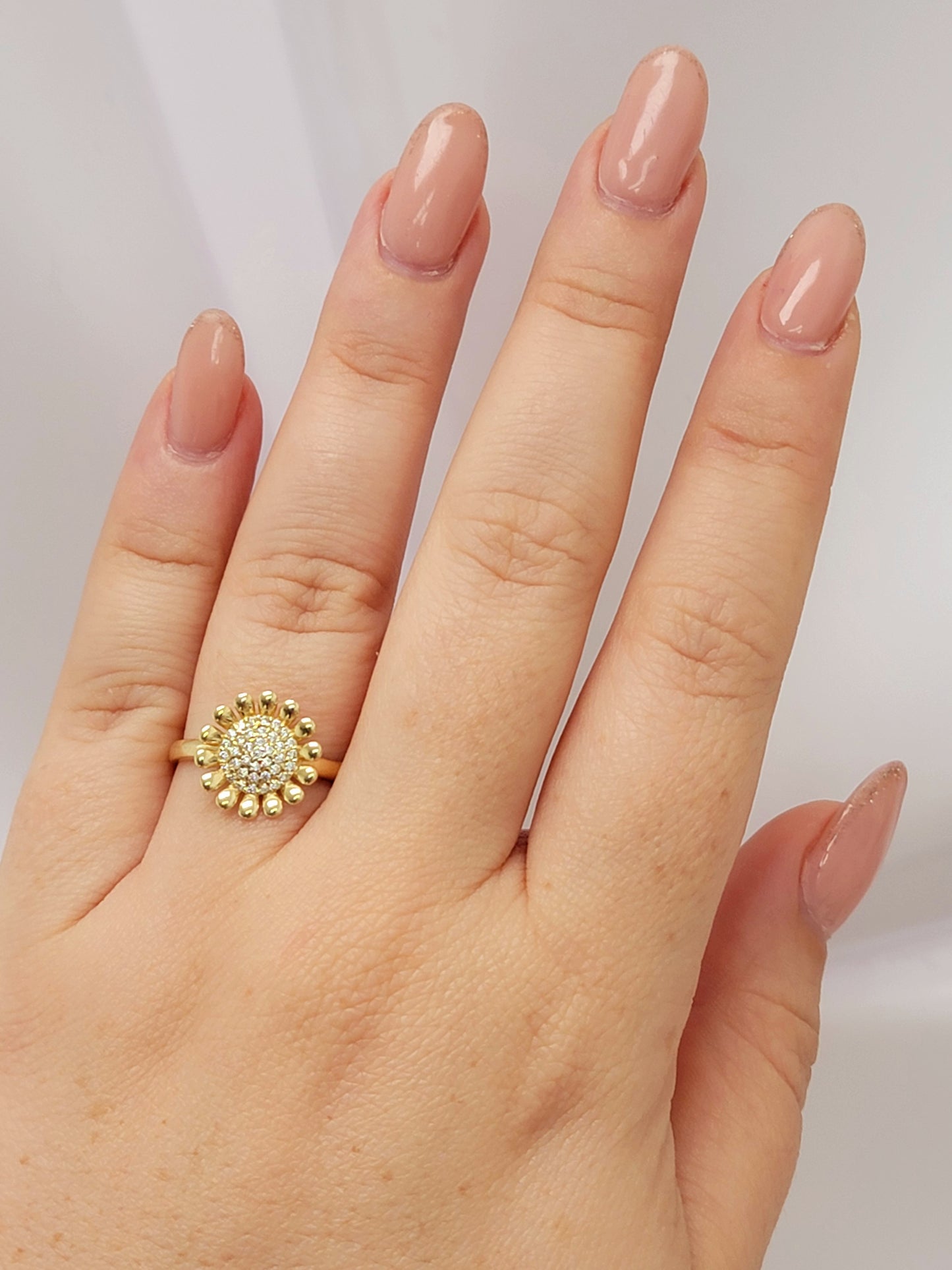 Anillo girasol 14k