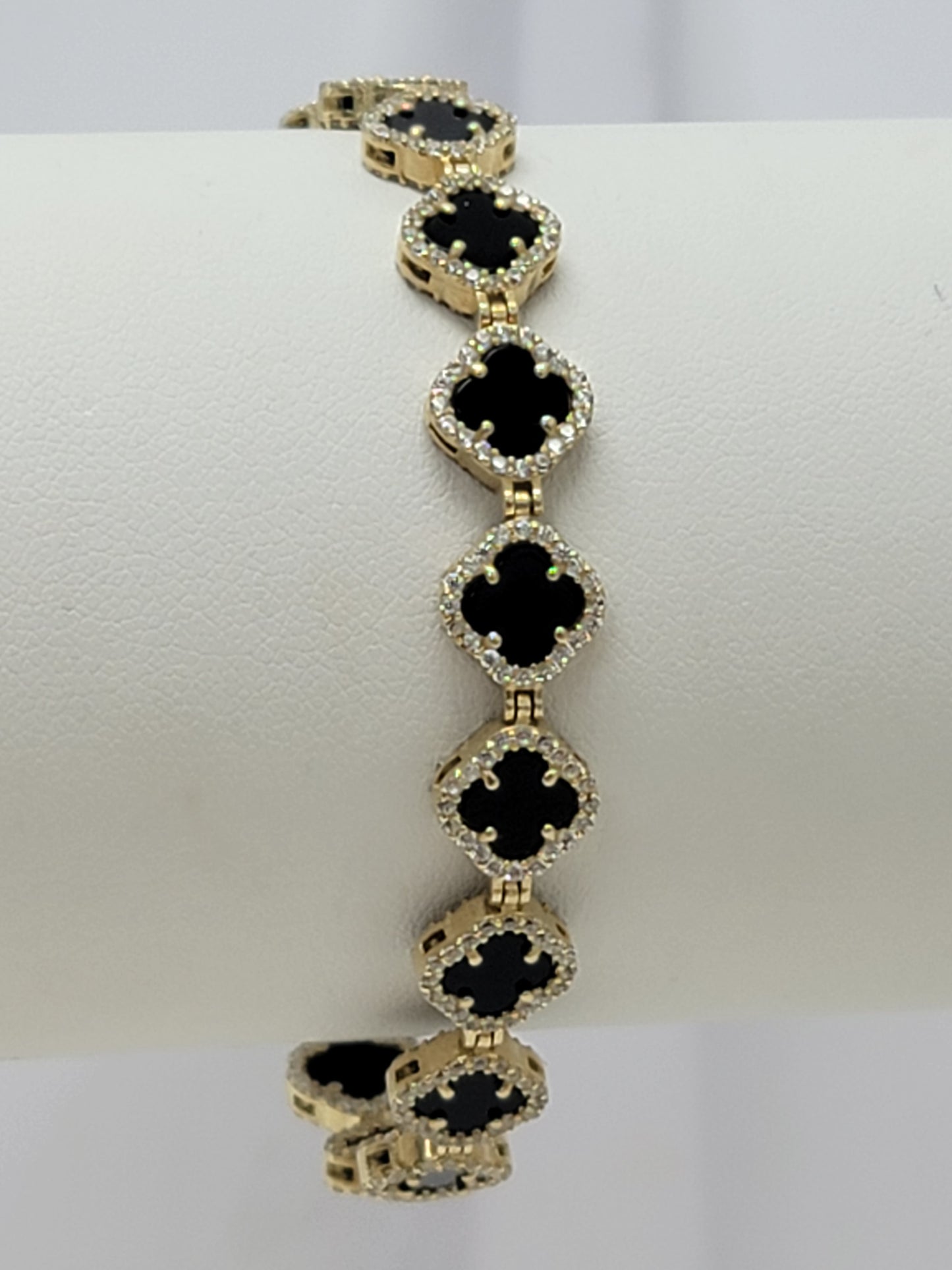 Pulsera clover negra 10k