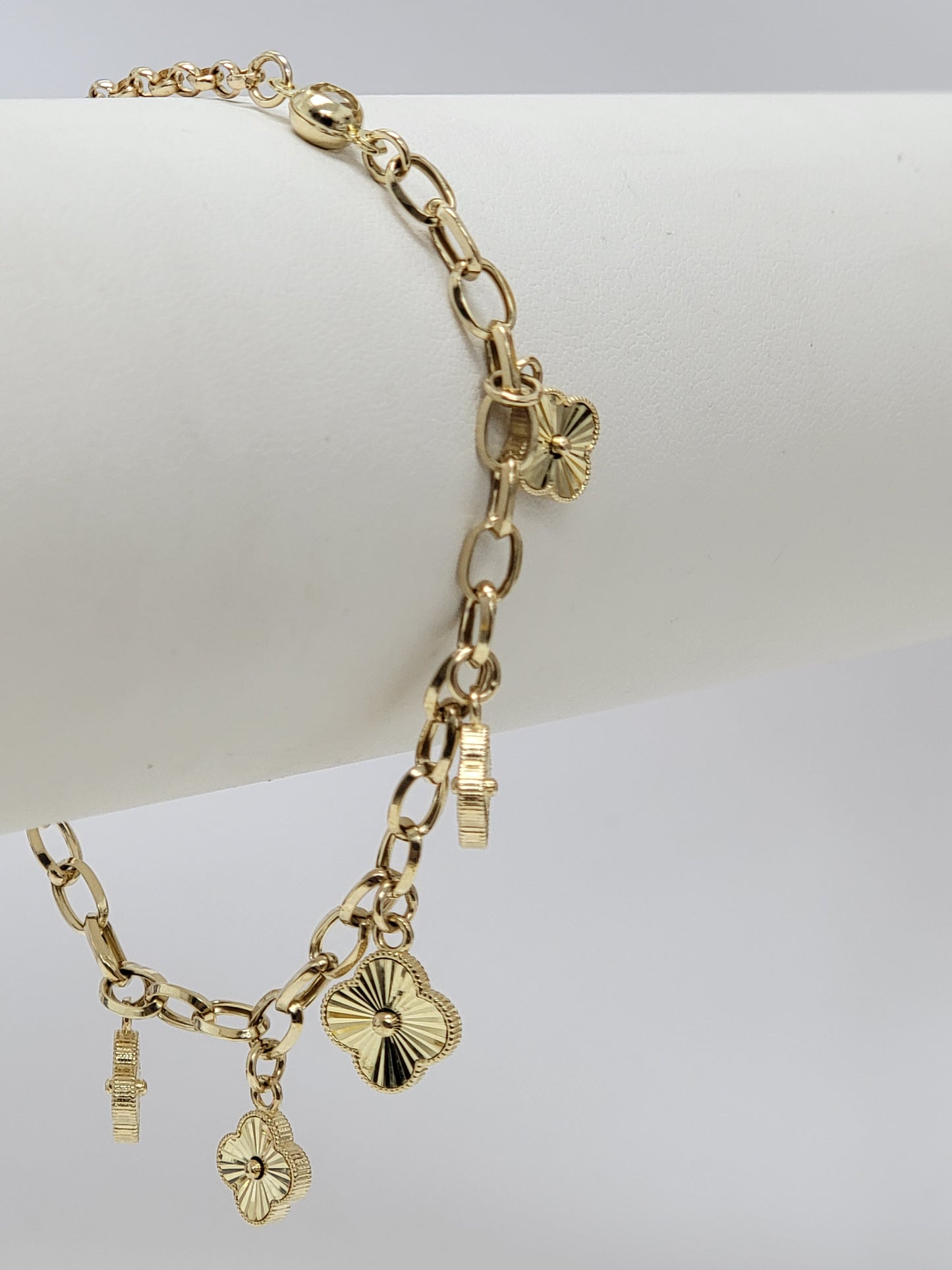 Pulsera clover colgantes 14k