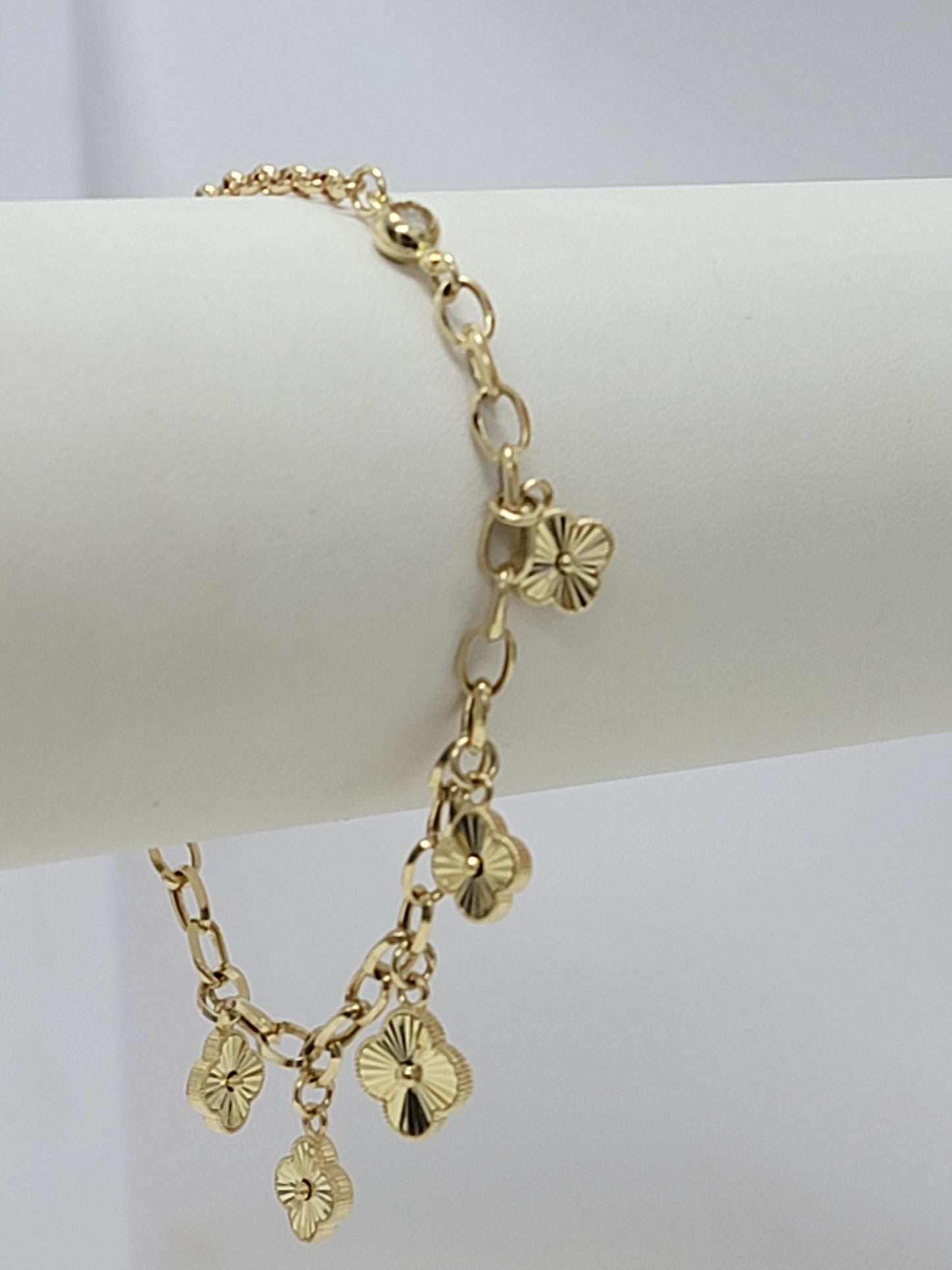Pulsera clover colgantes 14k