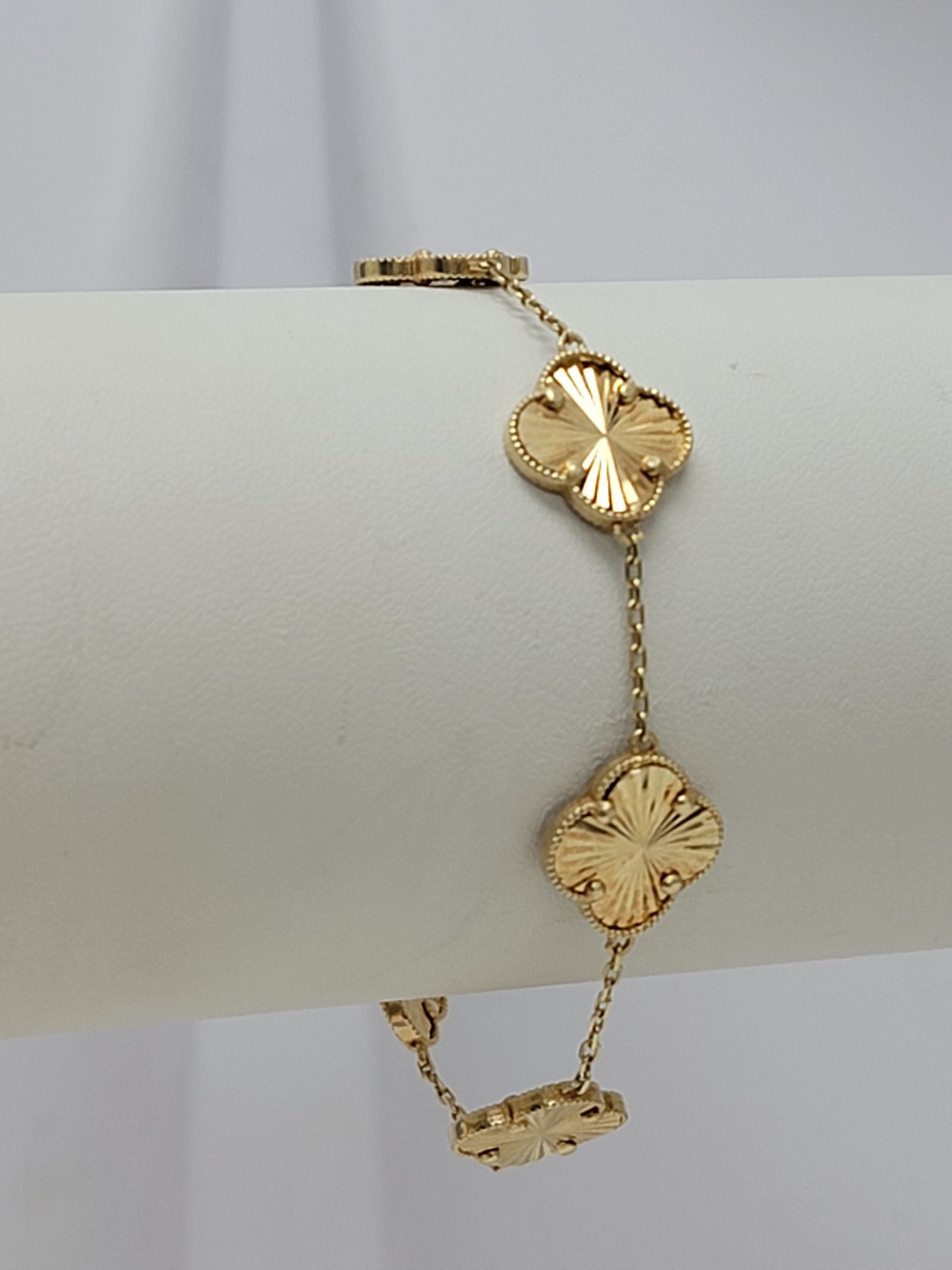 Pulsera clover 5 flores 14k