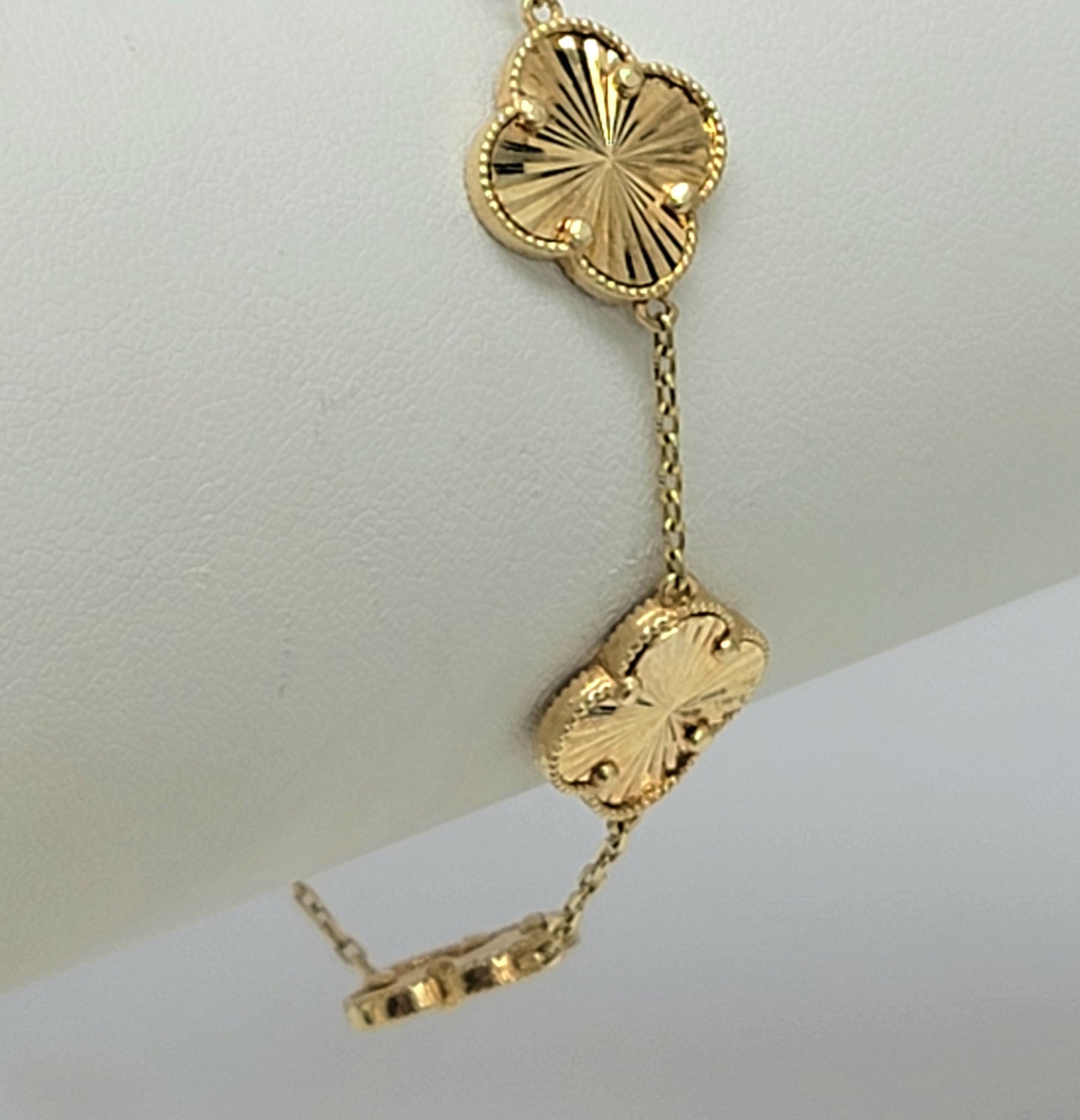 Pulsera clover 5 flores 14k