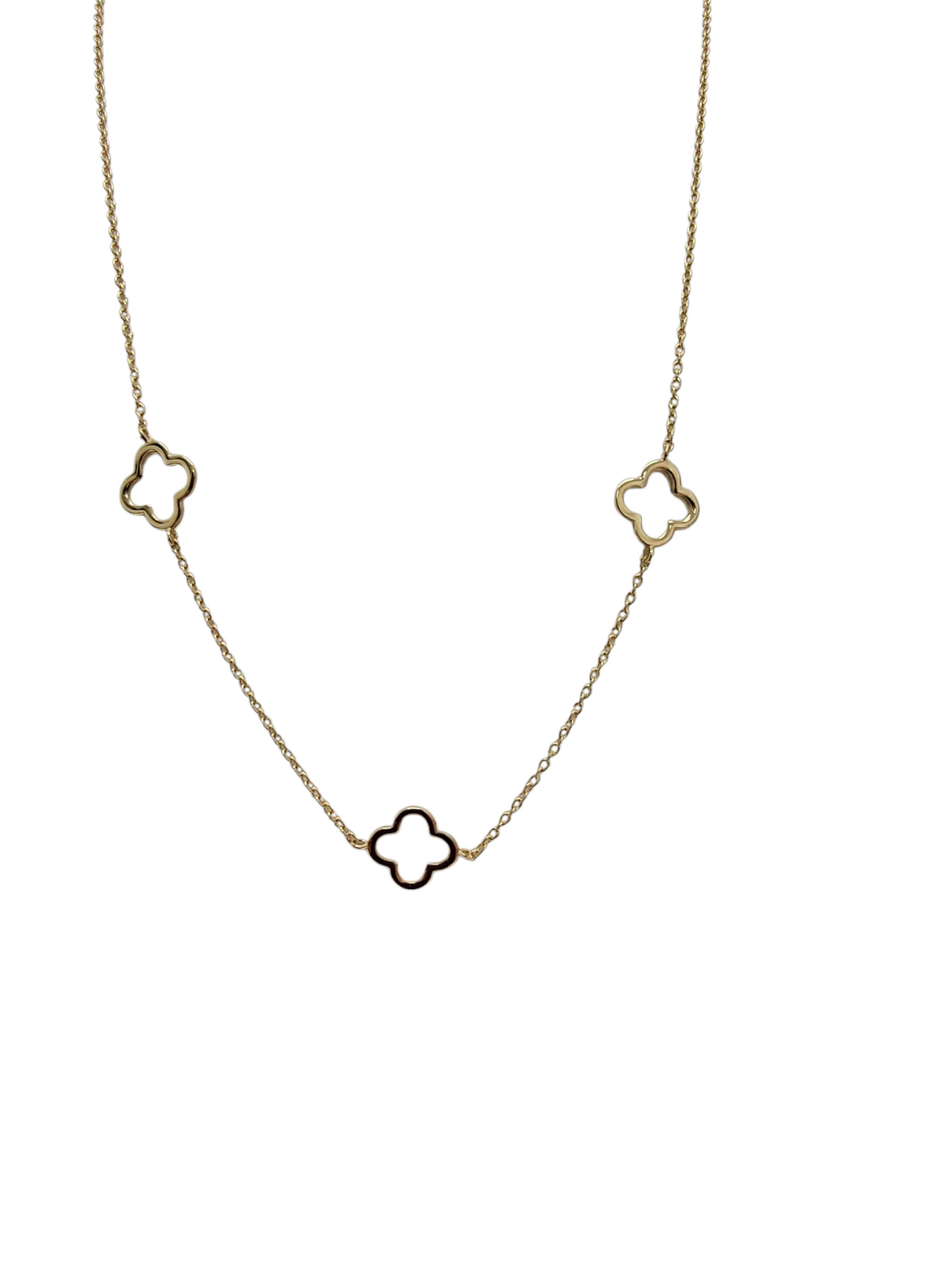 Cadena de trébol abierto 14k size 18