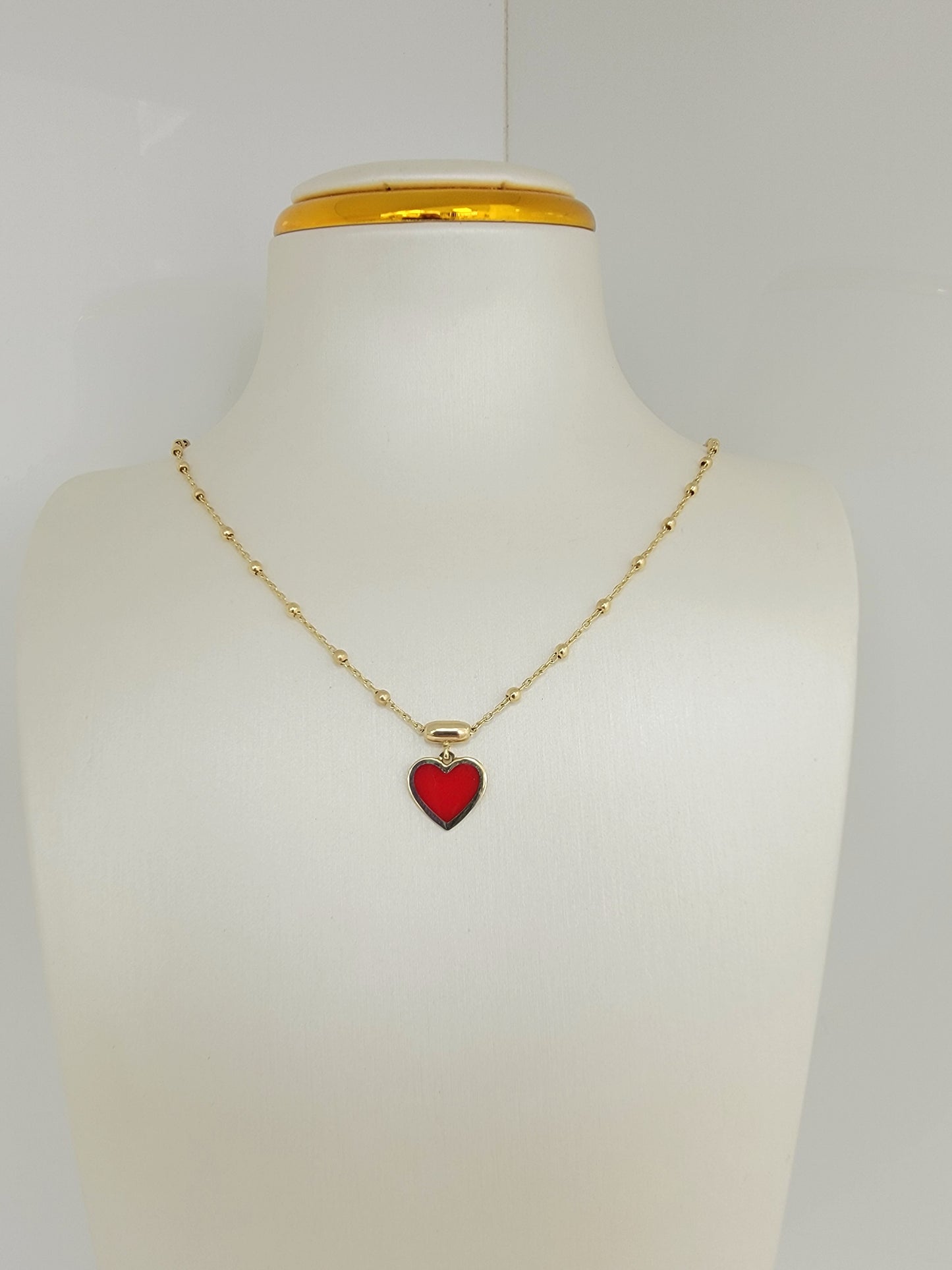 Cadena con dije de corazon 14K