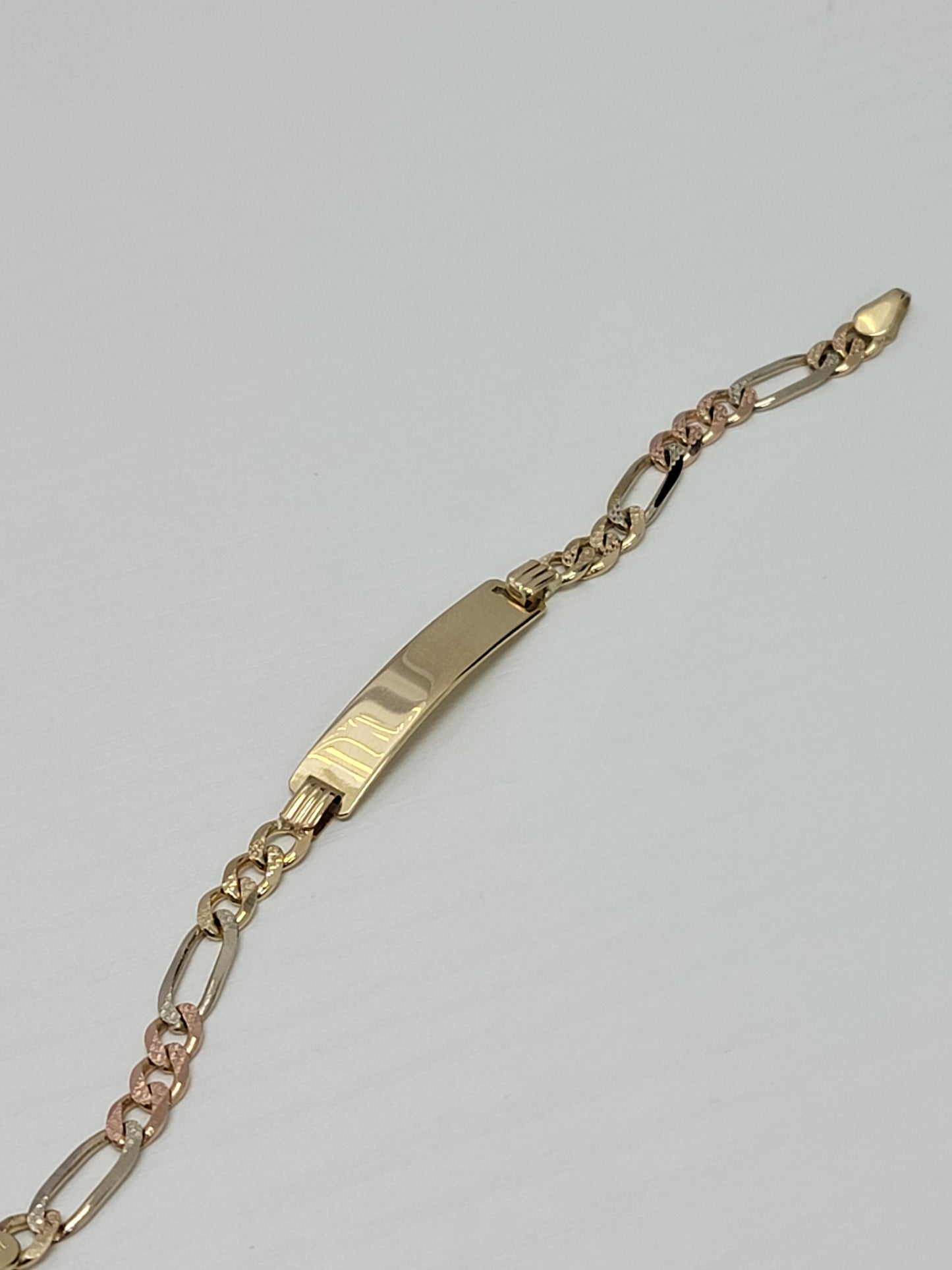 Pulsera fígaro chapa 14k