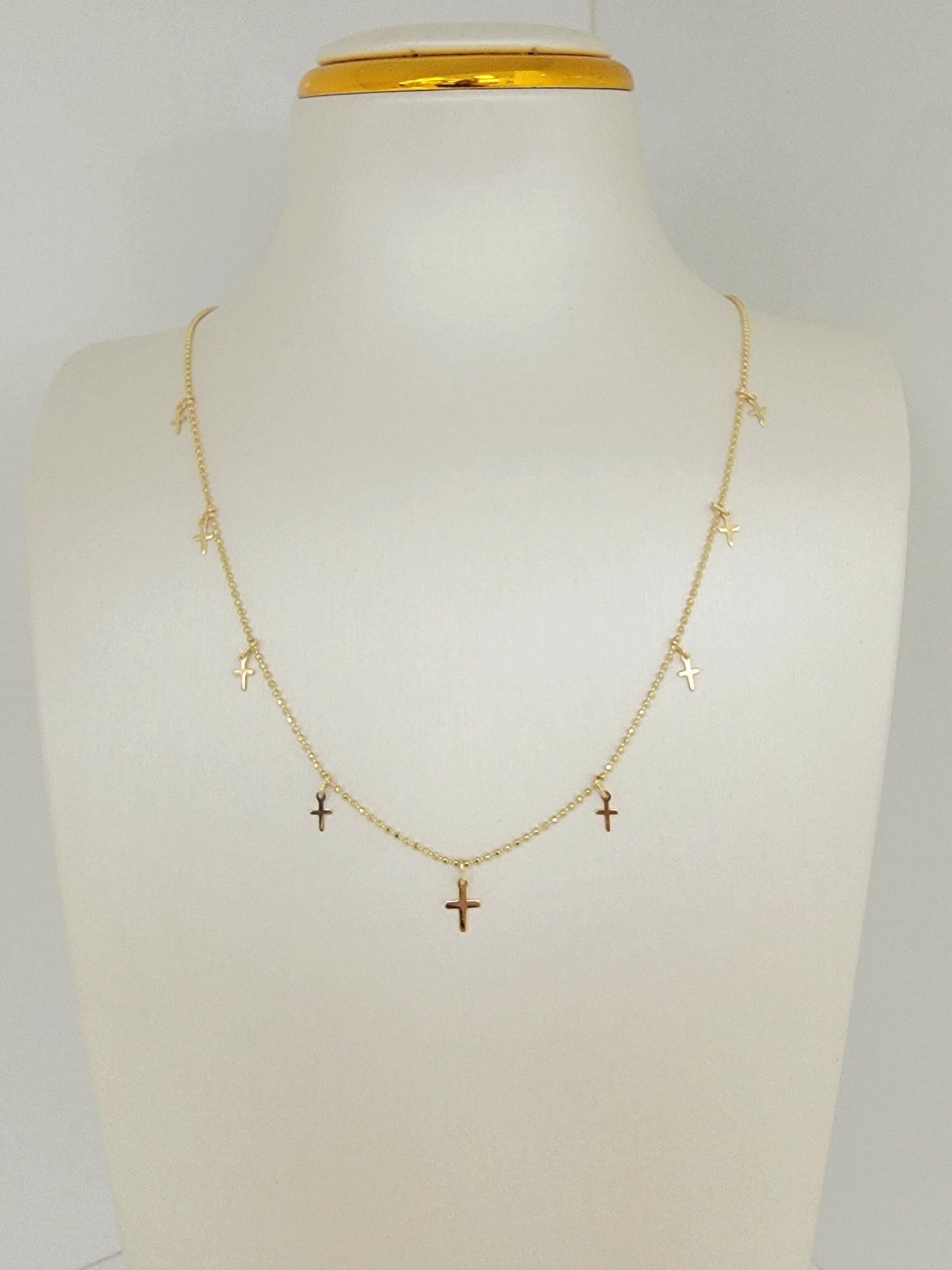 Cadena con dije de cruz 14k