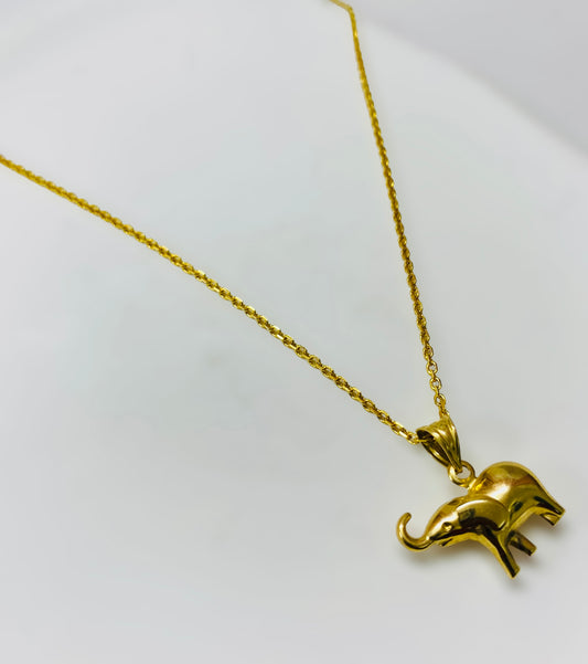 Cadena con dije elefante 14k