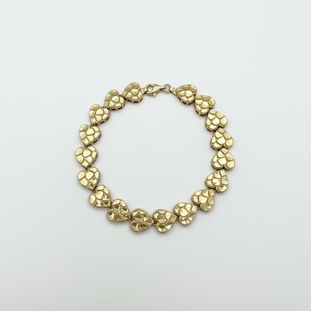 Pulsera corazones 10k