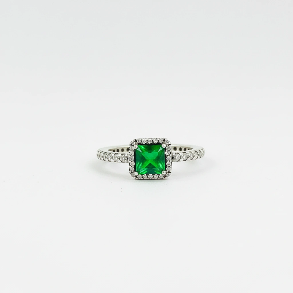 Anillo de piedra cuadrada de Plata 925