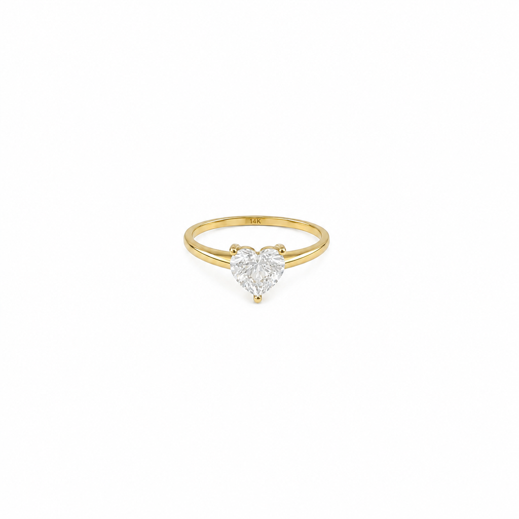 Anillo compromiso 14k diamante creado
