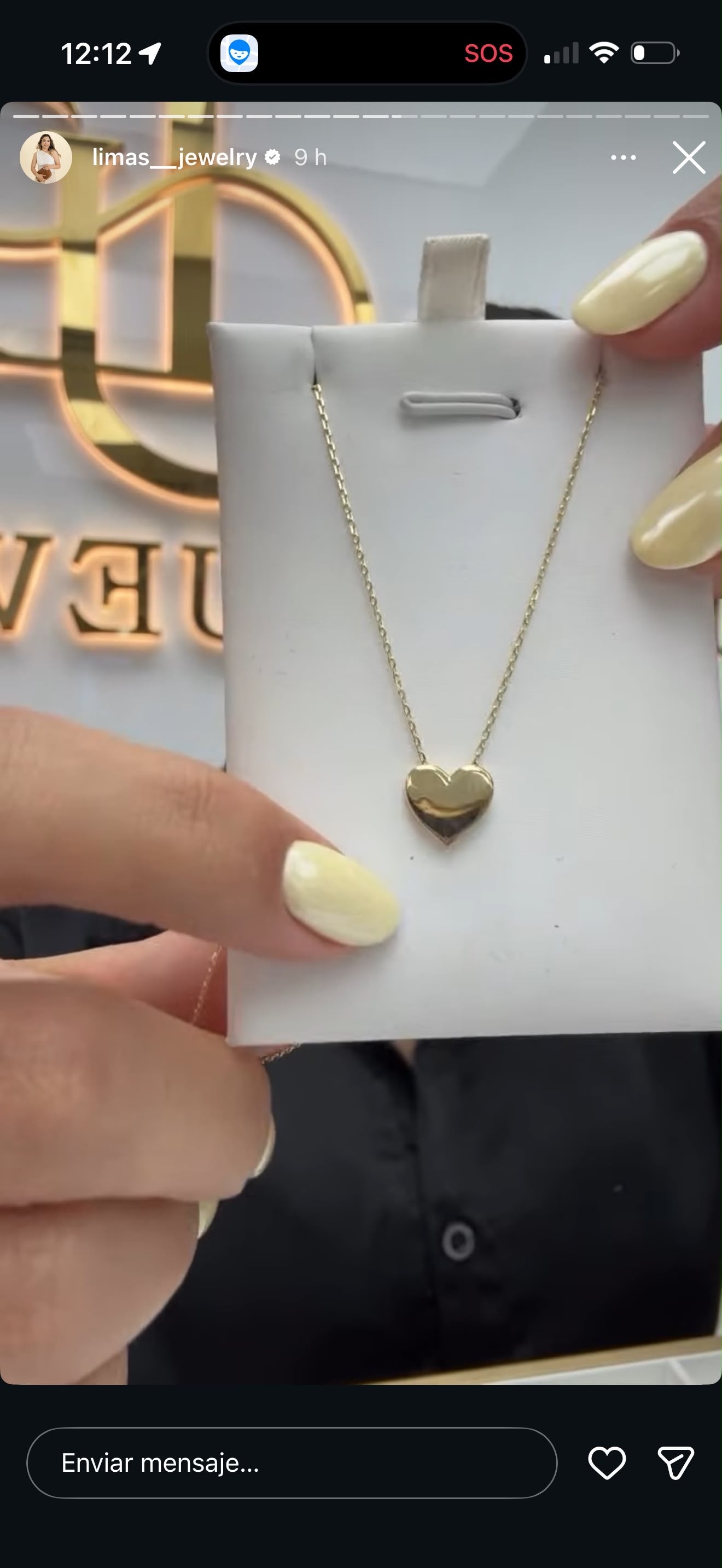 Cadena de corazón 14k