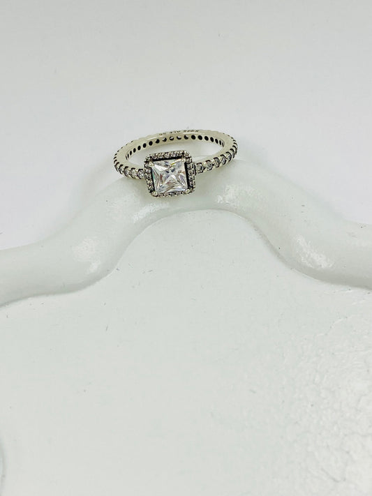 Anillo piedra cuadrada de Plata