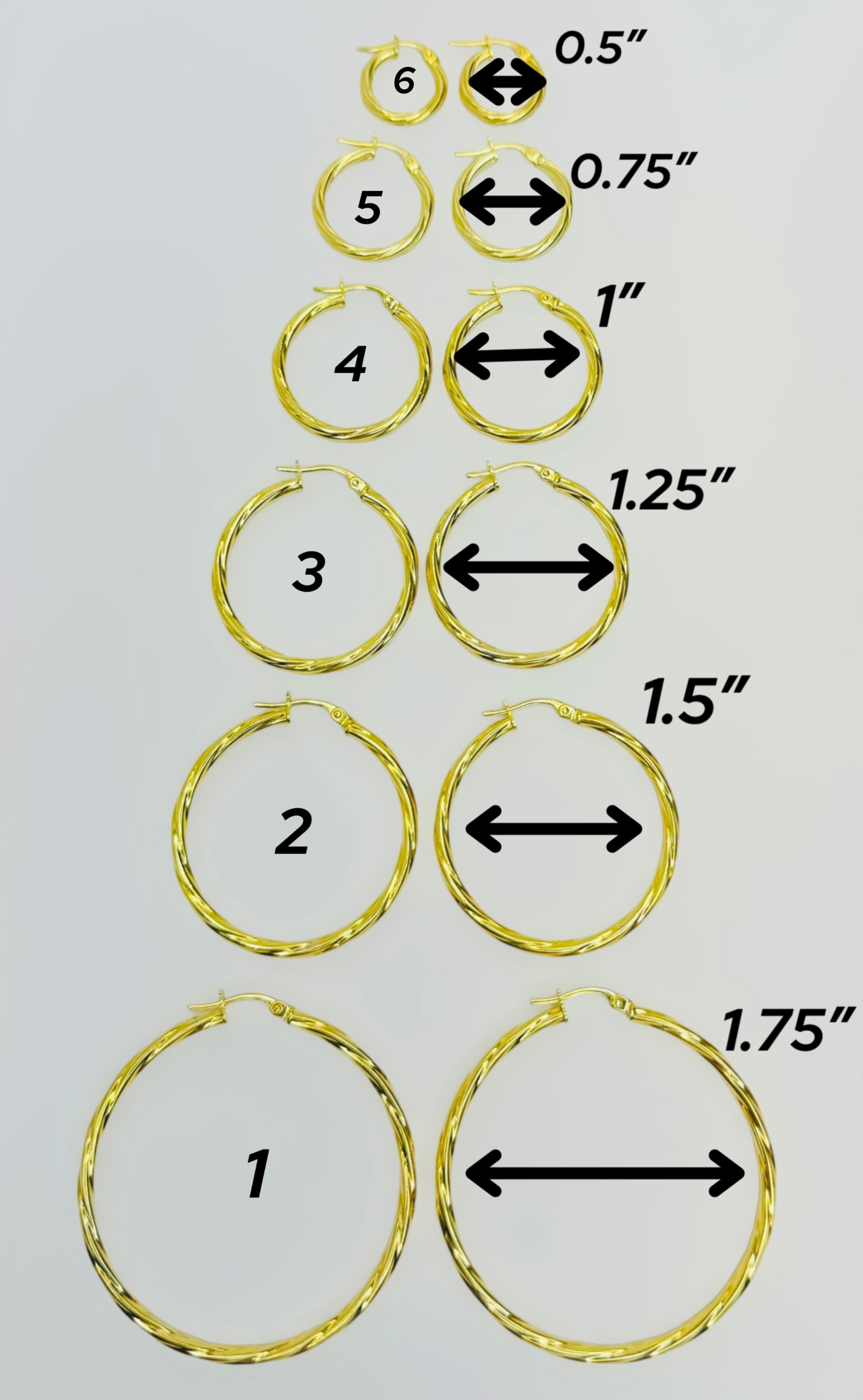 Argollas torcidas lisas 2mm - #3 - 10k
