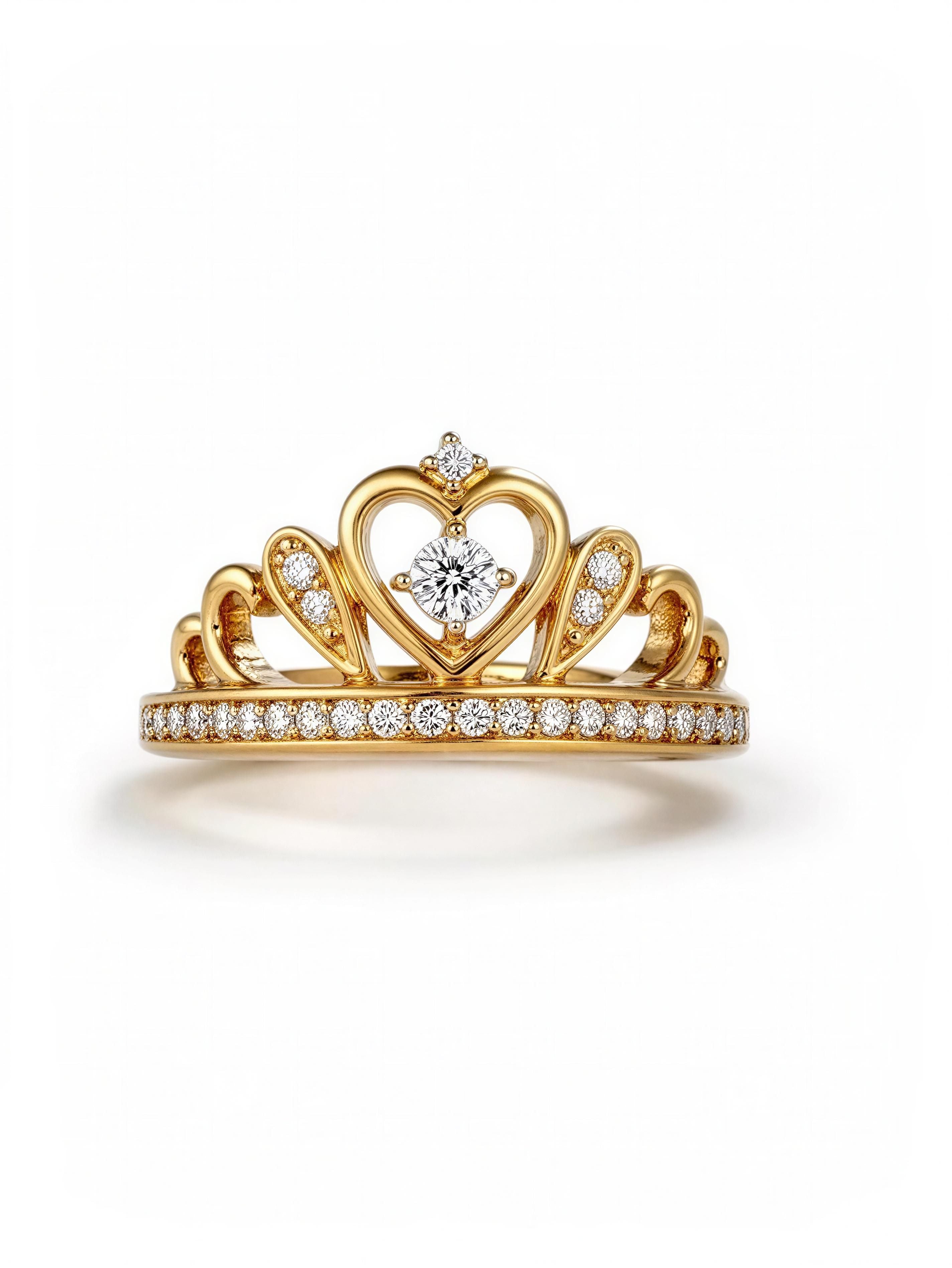 Anillo corona diamante natural 10k
