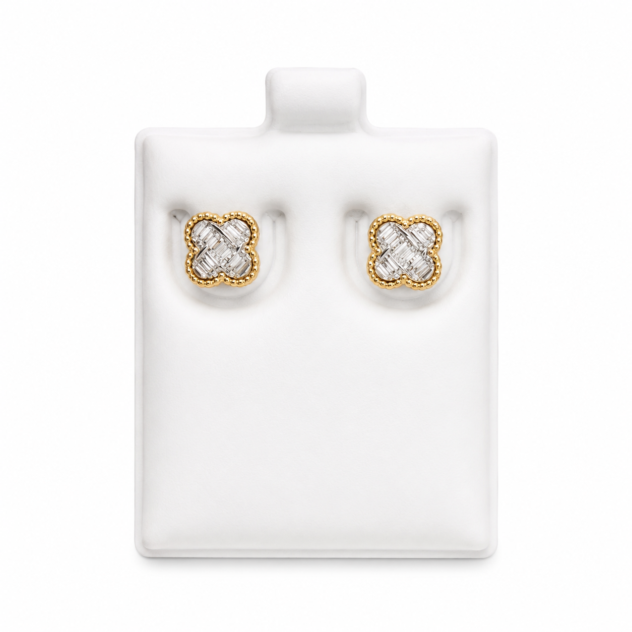 Aretes Flor 14k diamante