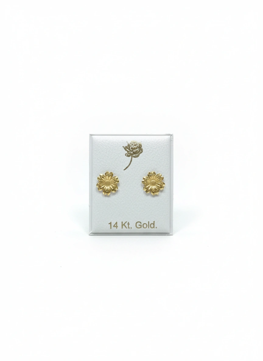 Aretes de flor 14K