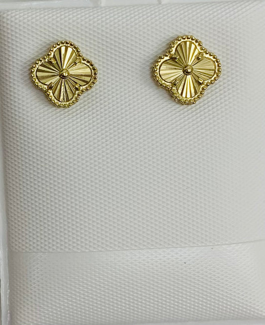 Aretes clover dorado 10k