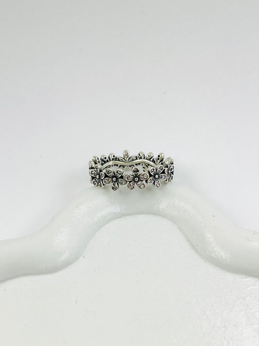 Anillo de flores de Plata