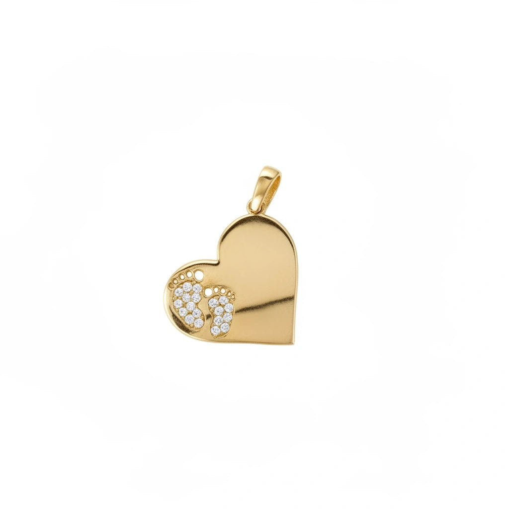 Dije de corazón con pies 14k