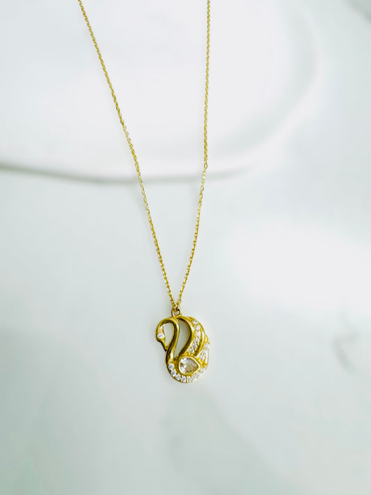 Cadena con dije de cisne 14k