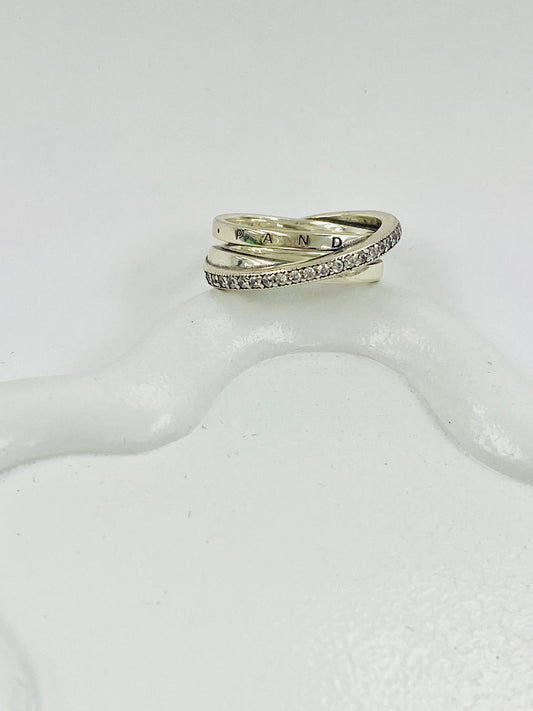 Anillo cruzado de Plata 925