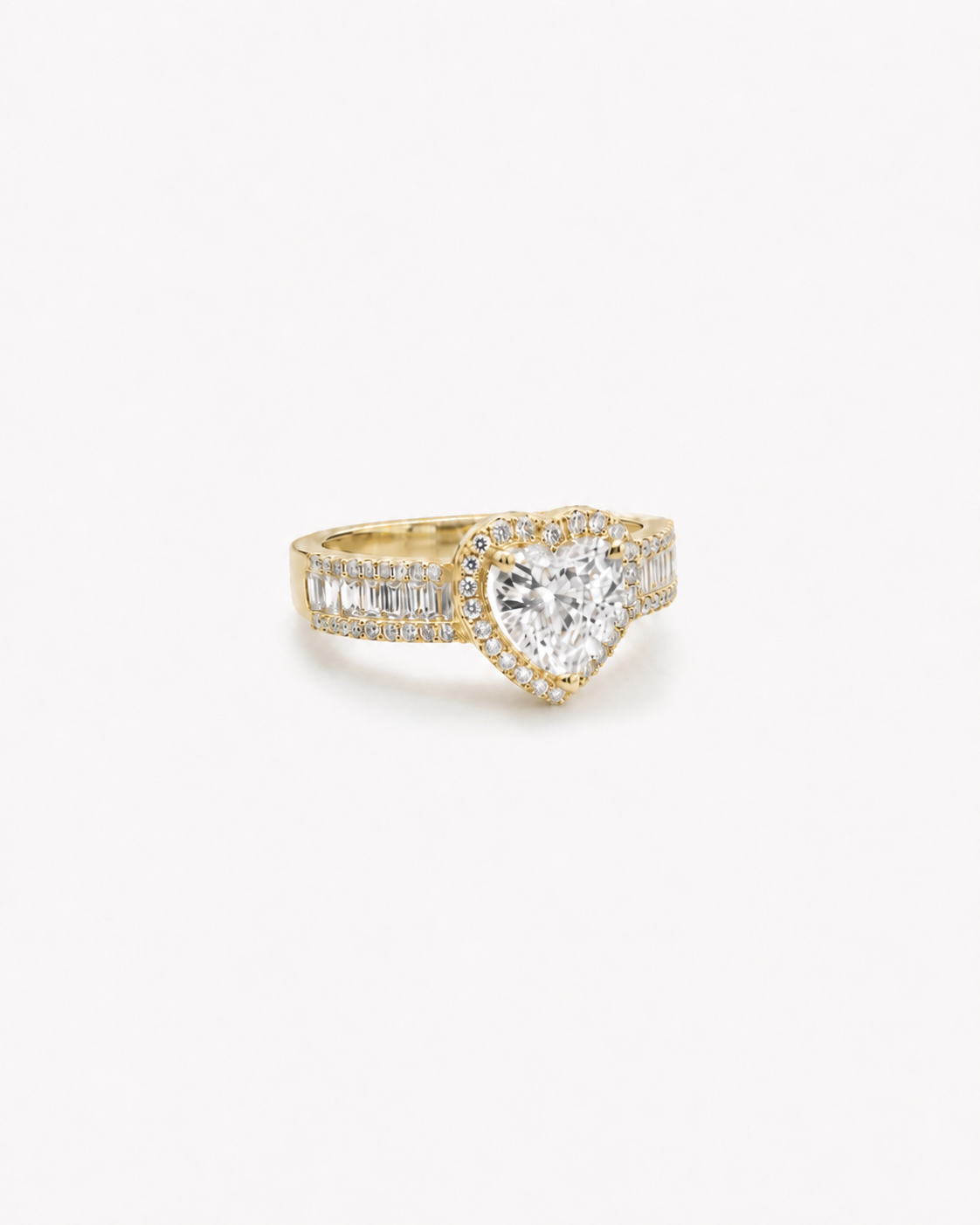 Anillo de Corazón con piedras 10k