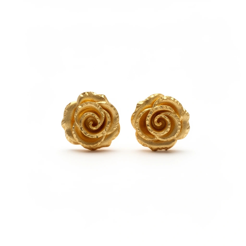 Aretes de Rosa 14K macizo